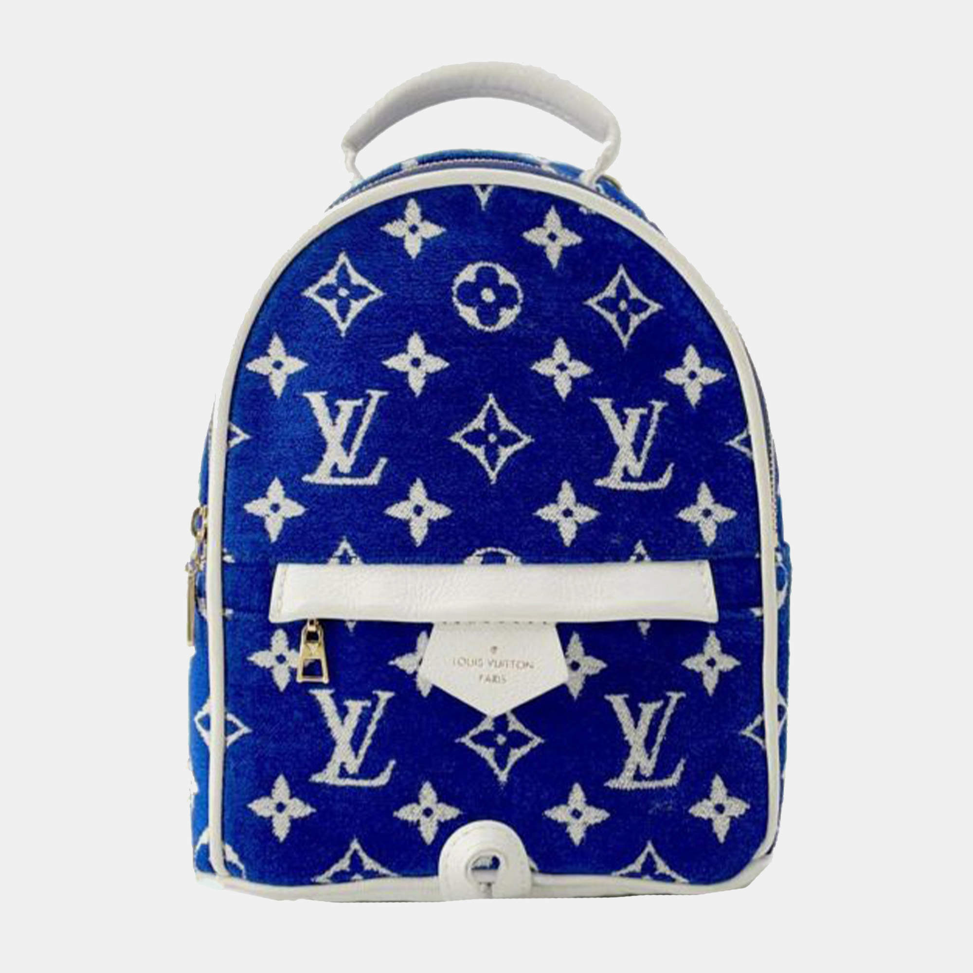 Louis Vuitton Blue Monogram Jacquard Velvet Mini Palm Springs