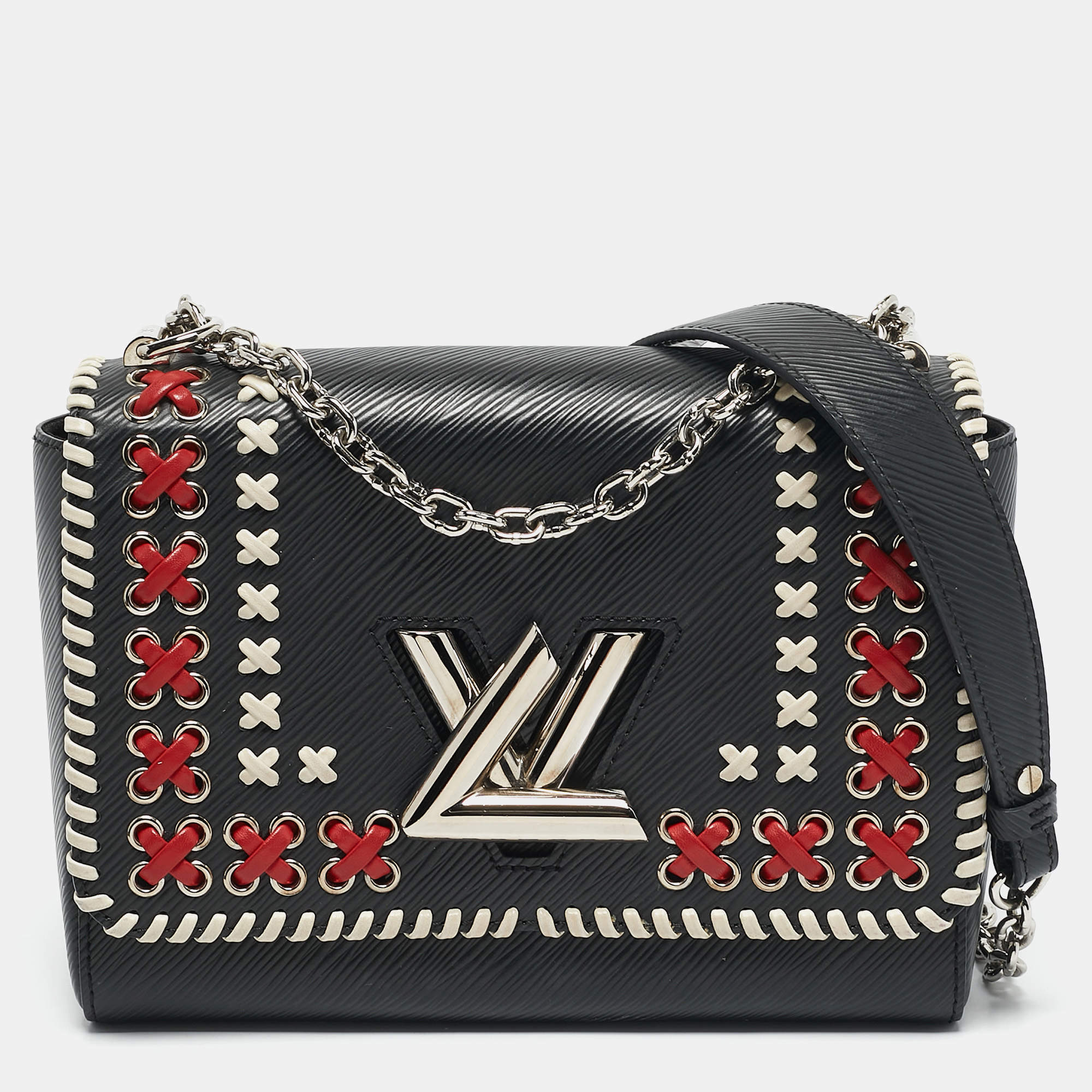 Louis Vuitton Black Epi Leather Braided Twist MM Bag