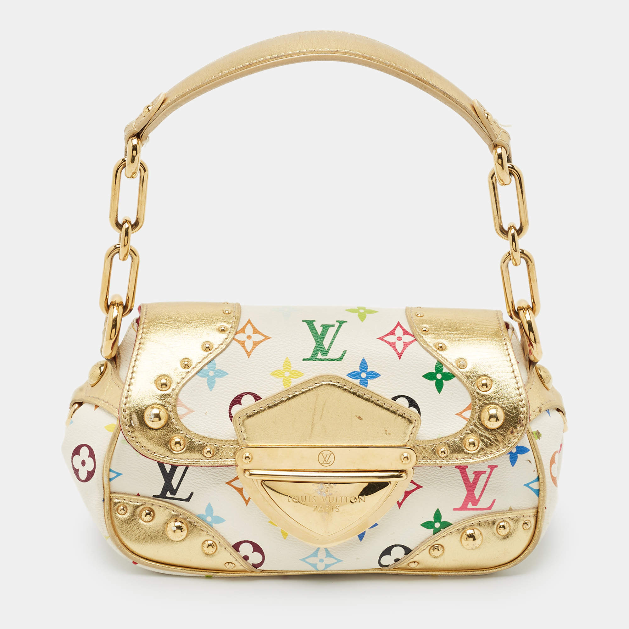 Louis Vuitton White Monogram Multicolore Canvas Marilyn Bag