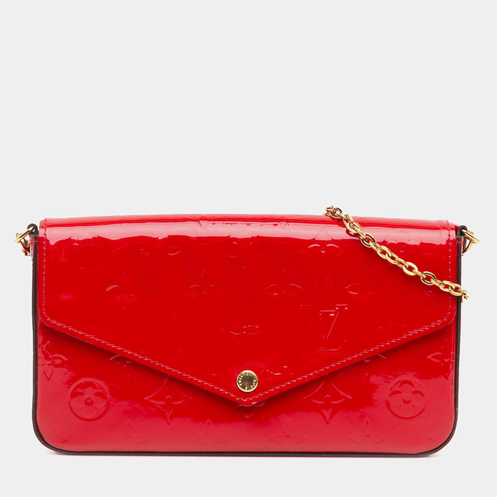 Louis Vuitton Red Monogram Vernis Pochette Felicie