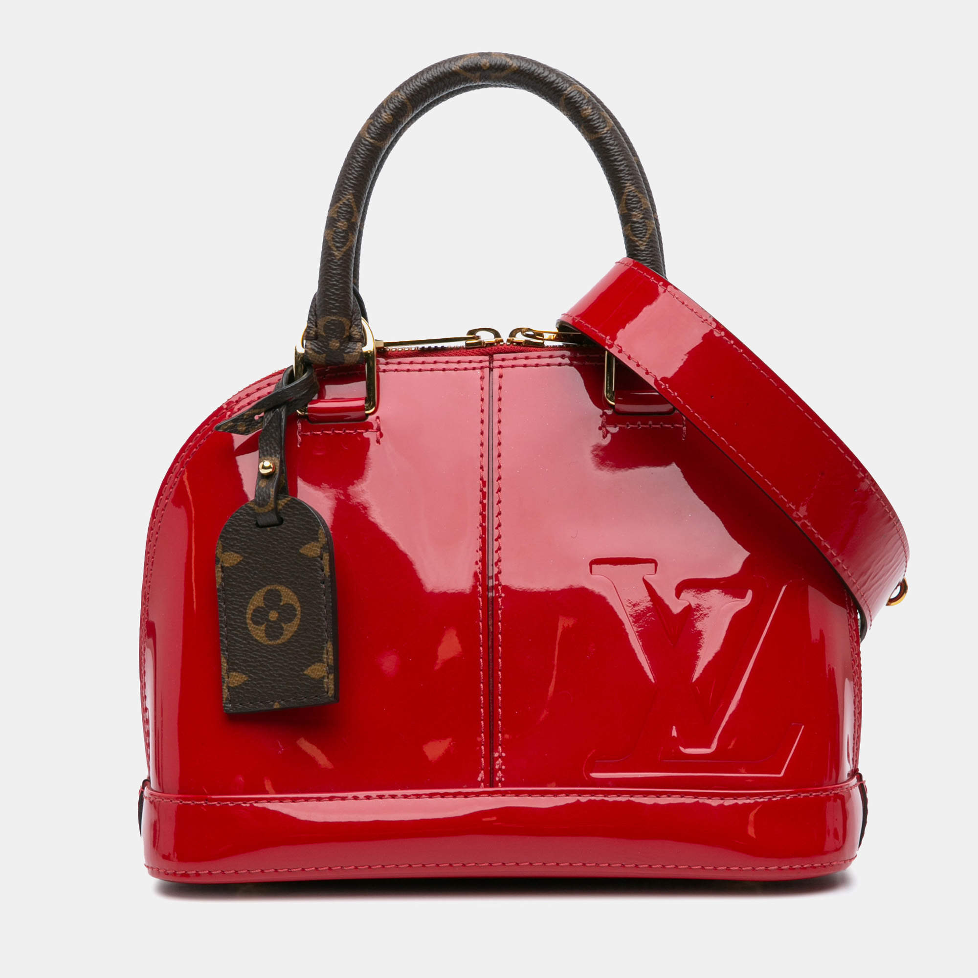 Louis Vuitton Red Vernis Miroir Alma BB