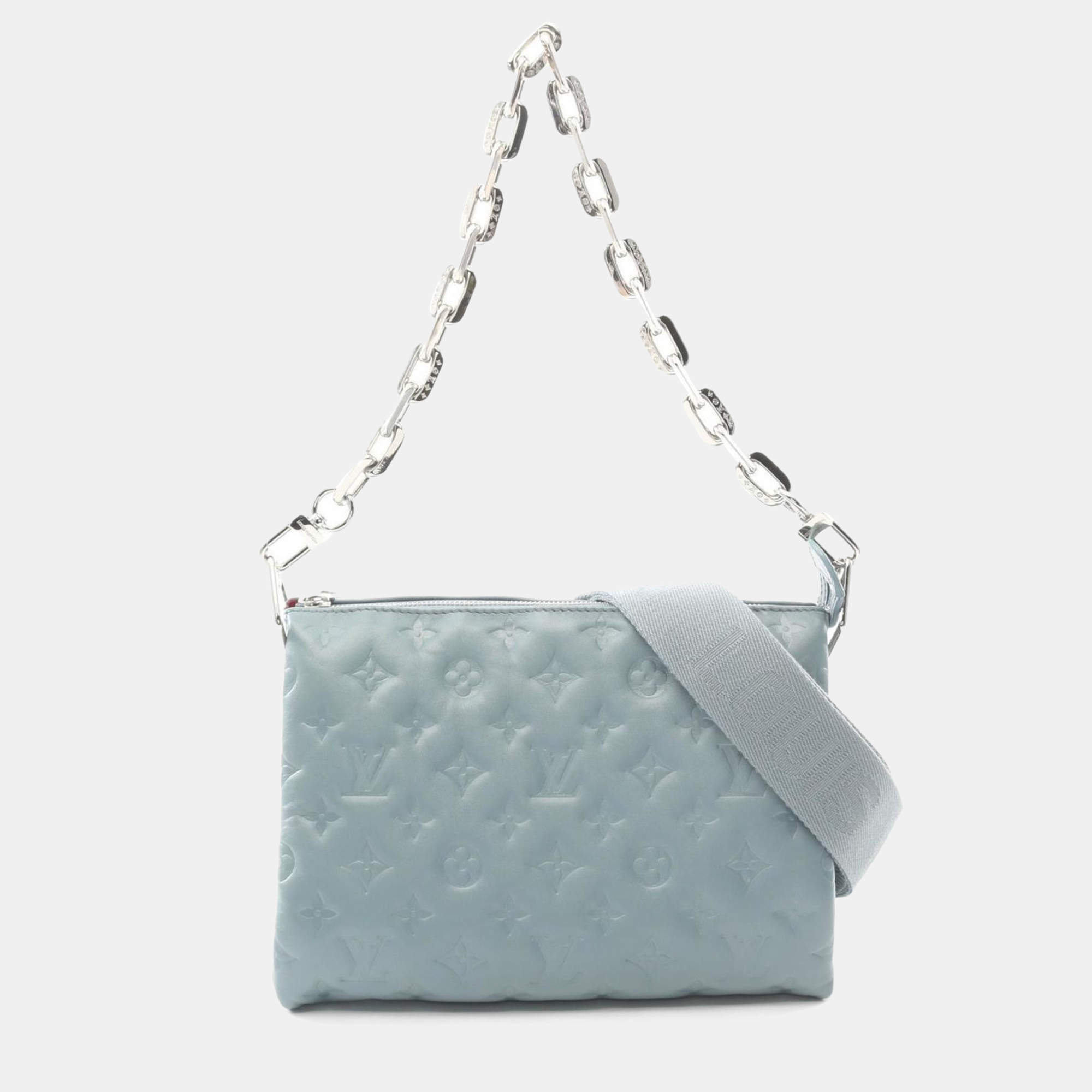 Louis Vuitton Blue Leather Coussin PM Shoulder Bag