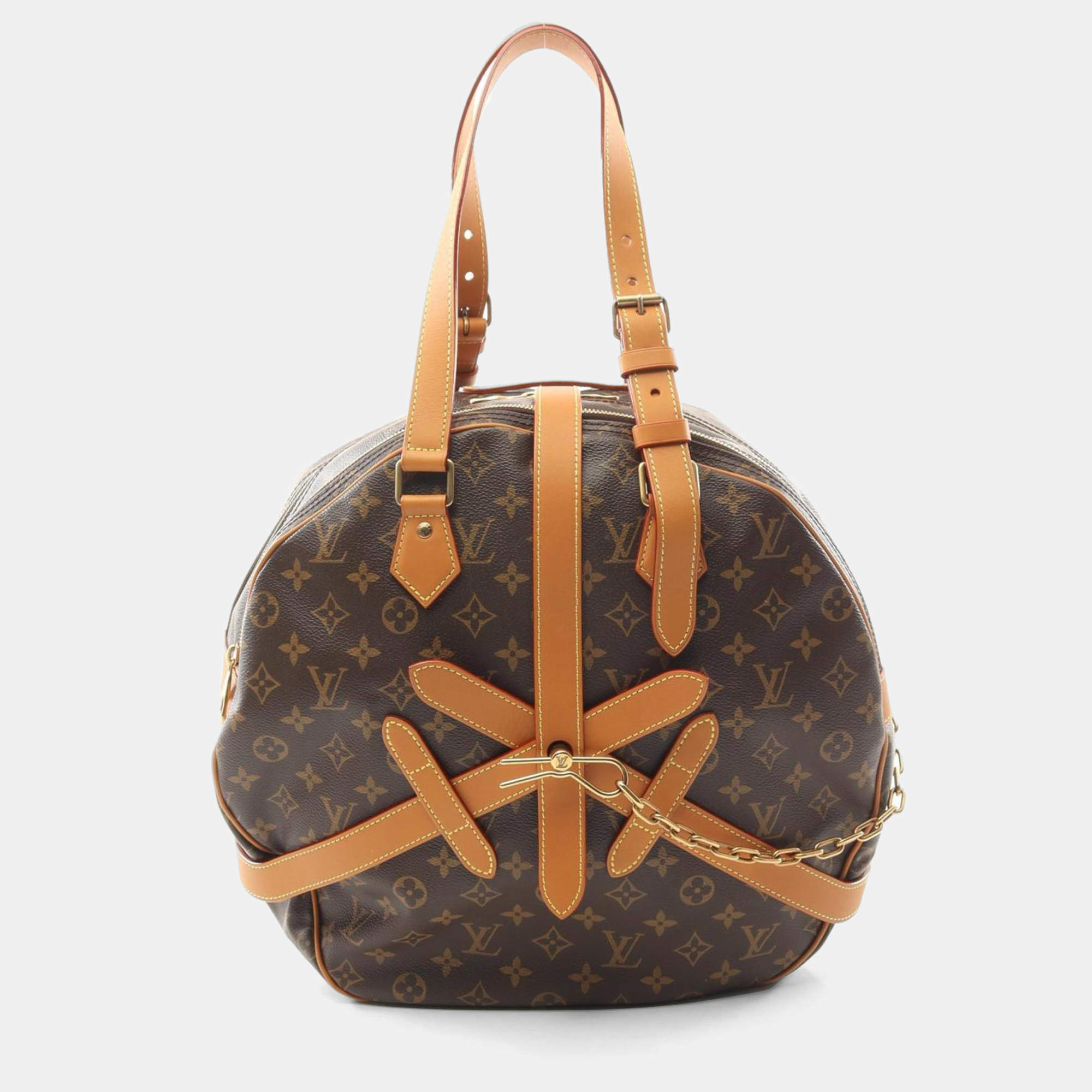 Louis Vuitton Brown Coated Canvas Leather Soft Hat Trunk Shoulder Bag