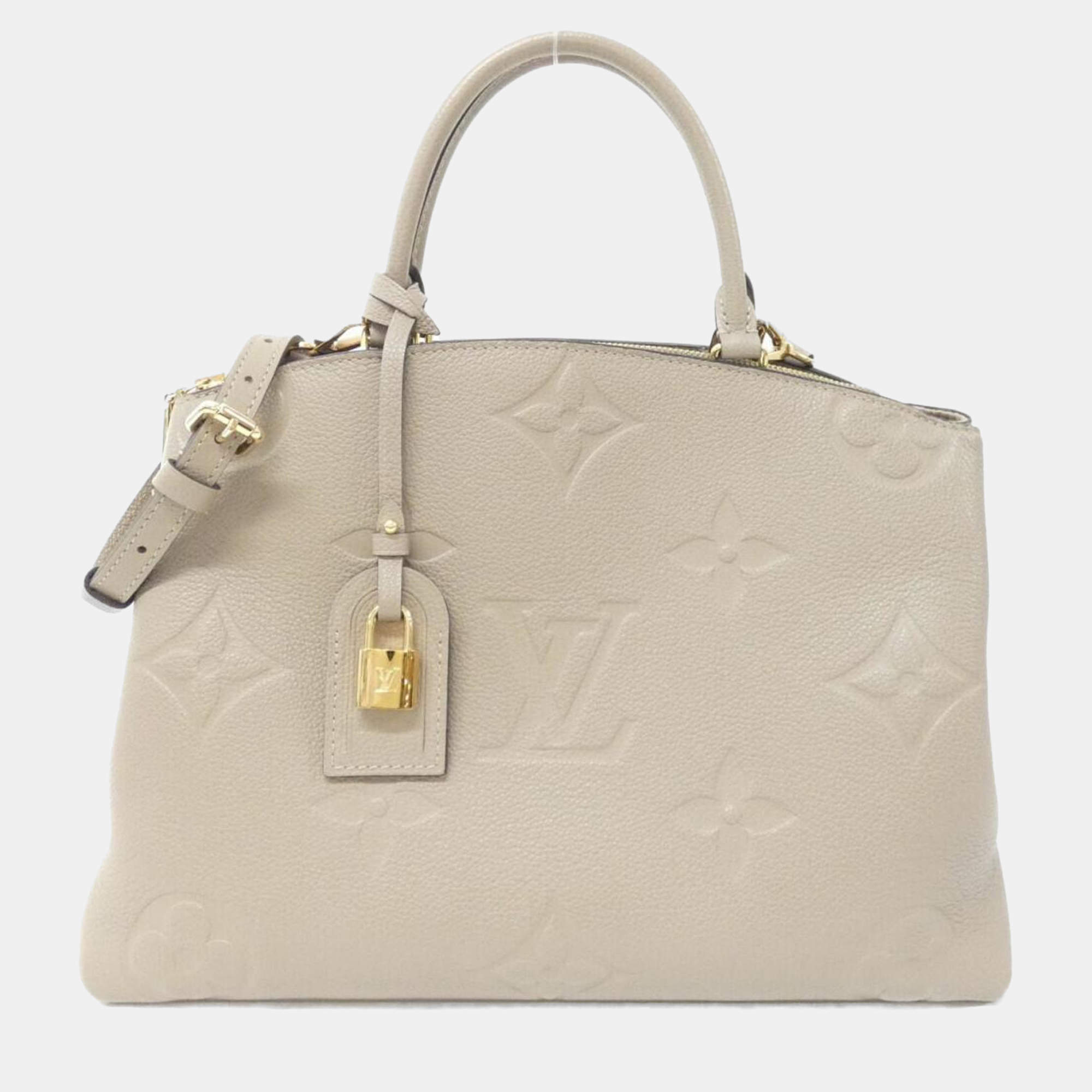 Pre Owned Louis Vuitton Tourterelle Monogram Empreinte Grand Palais MM Handbag