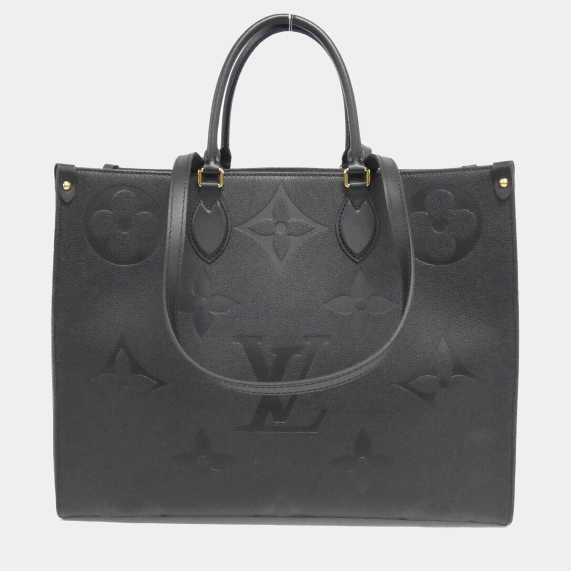 Pre Owned Louis Vuitton Black Monogram Empreinte OnTheGo GM Handbag