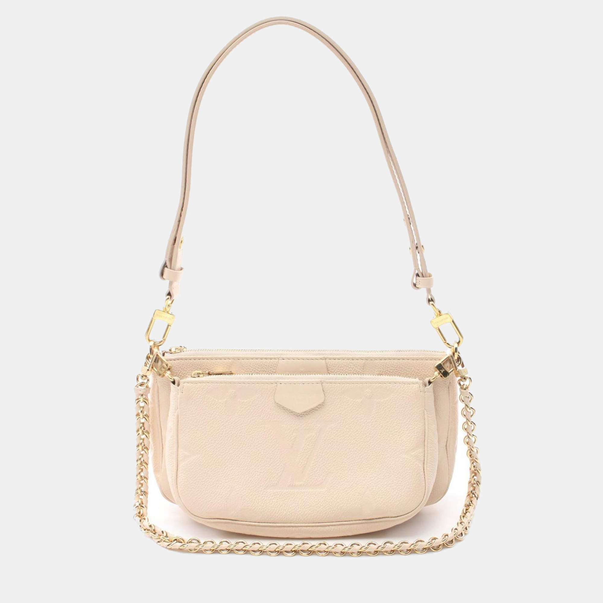 Louis Vuitton Ivory Monogram Empreinte Leather Multi Pochette Accessoires Shoulder Bag