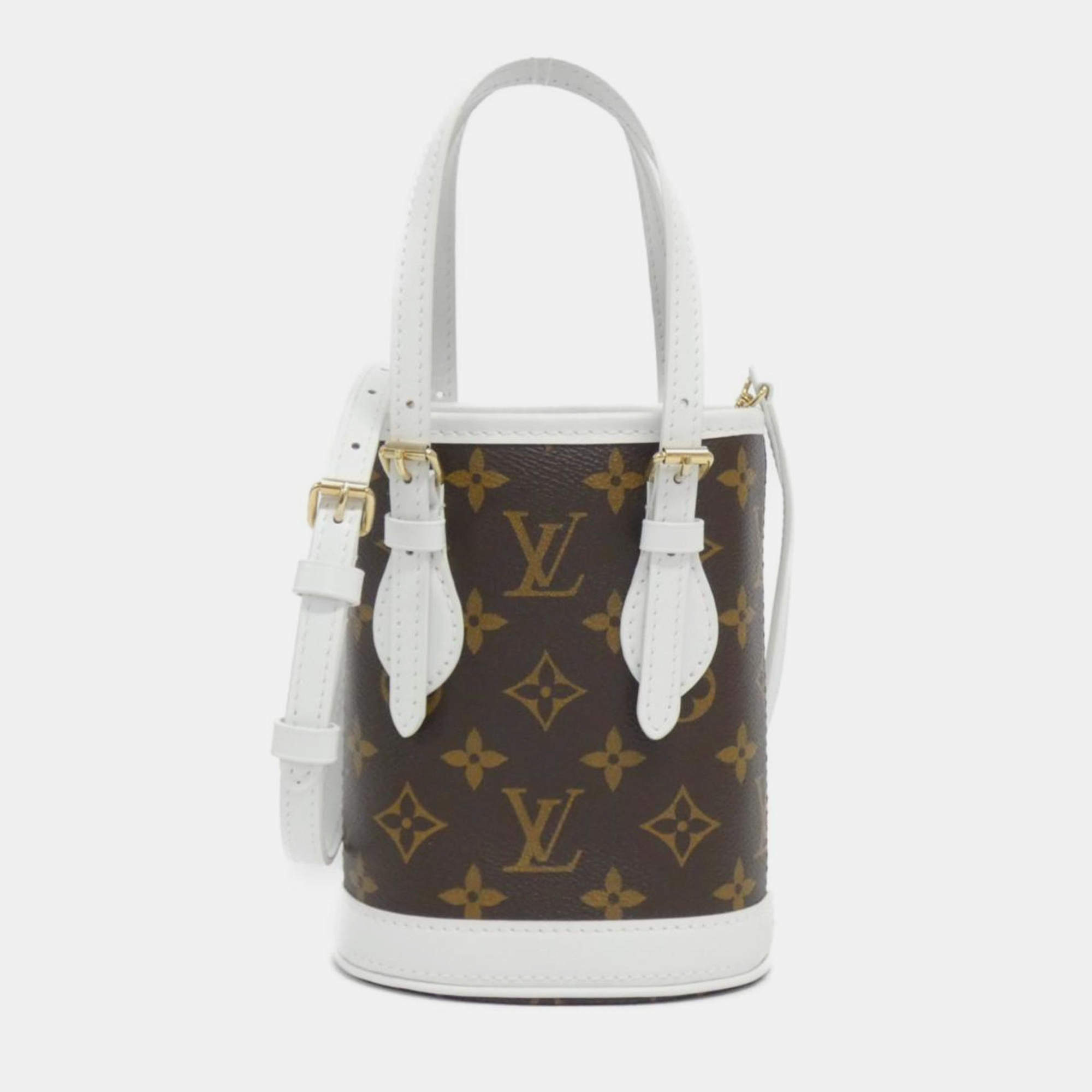 Louis Vuitton White Monogram LV Match Nano Bucket Bag 