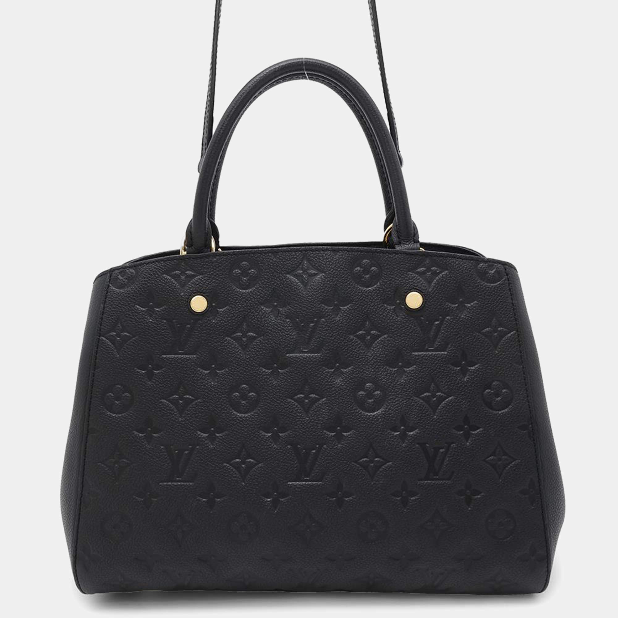 Louis Vuitton Noir Monogram Empreinte Leather Montaigne MM Shoulder Bag