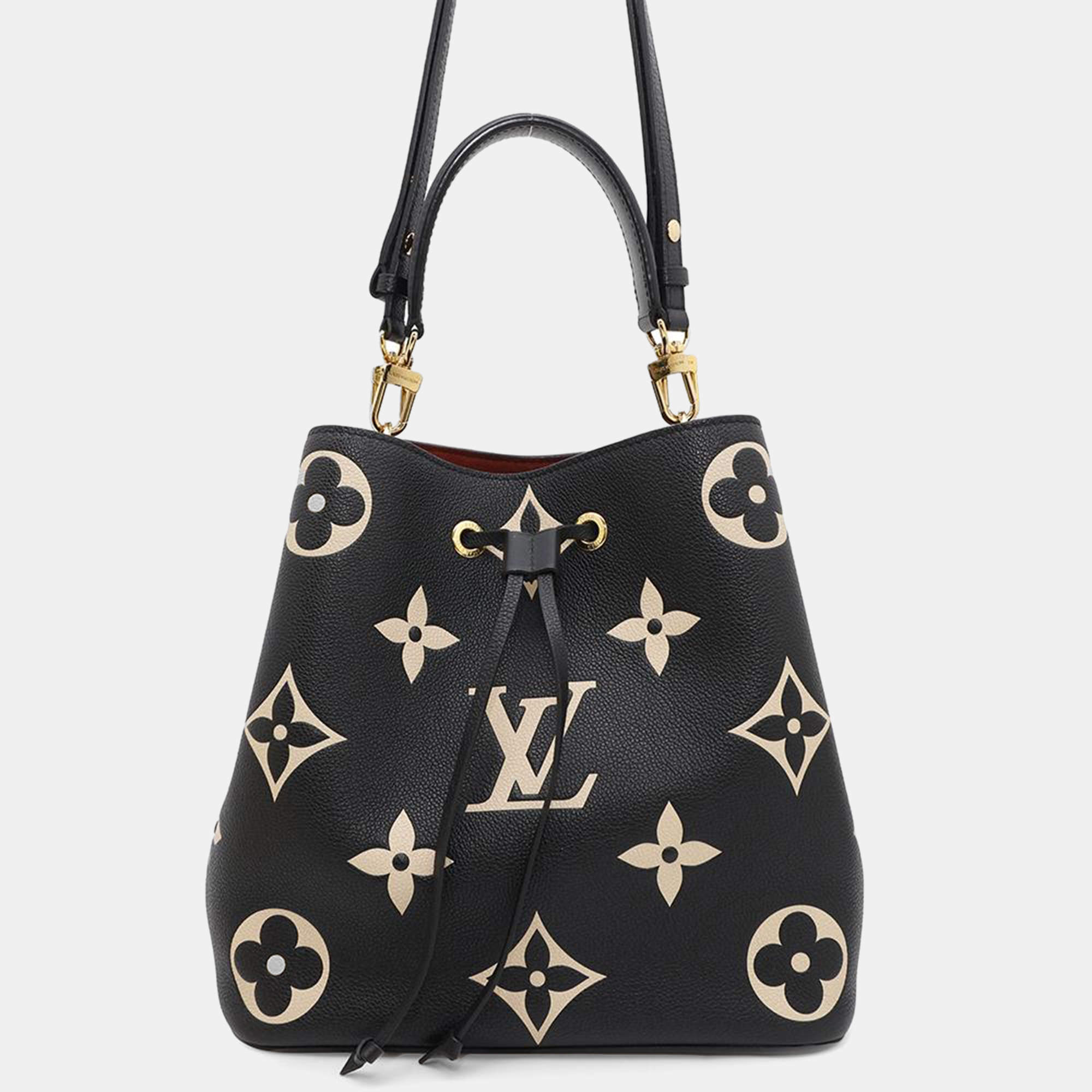  Louis Vuitton Noir/Beige Bicolor Monogram Empreinte Leather Neonoe MM Shoulde Bag