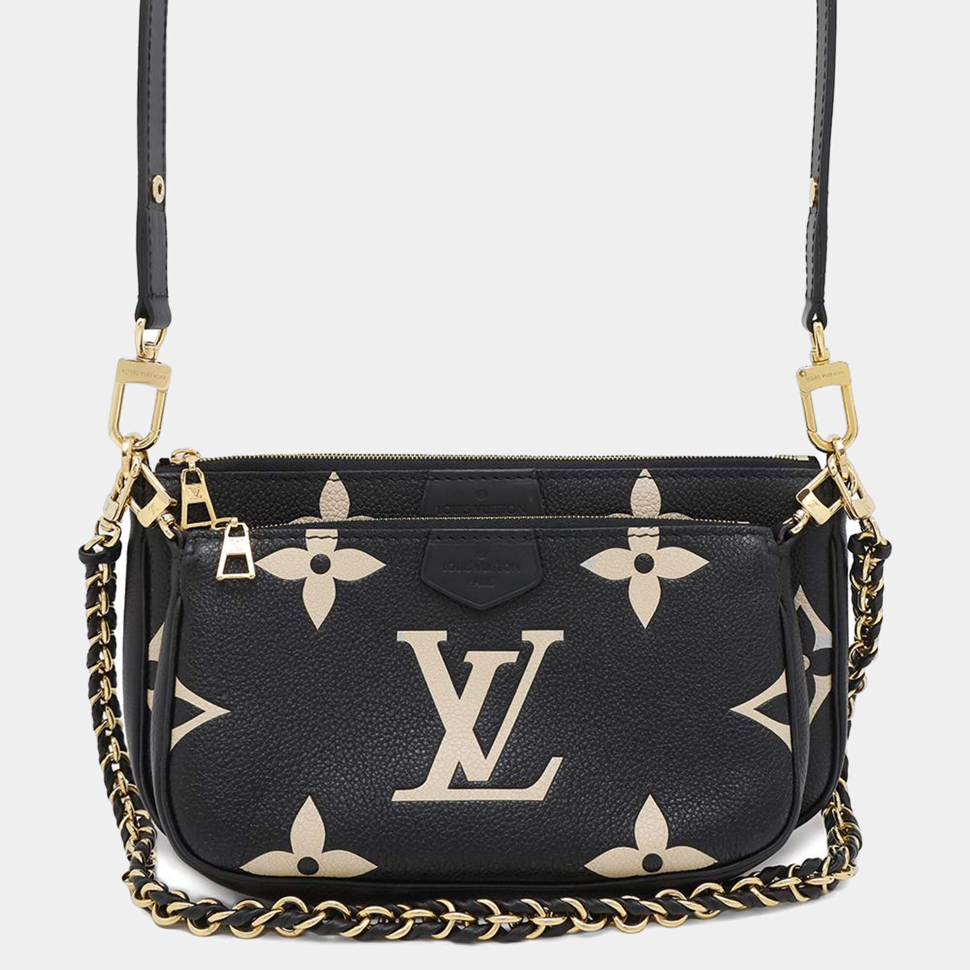 Pre Owned Louis Vuitton  Black/Cream Monogram Empreinte Leather Multi Pochette Accessoires