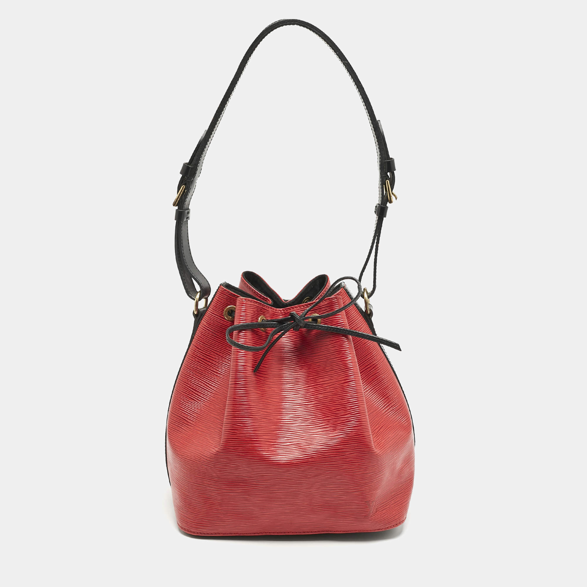 Louis Vuitton Red/Black Epi Leather Petit Noe Bag