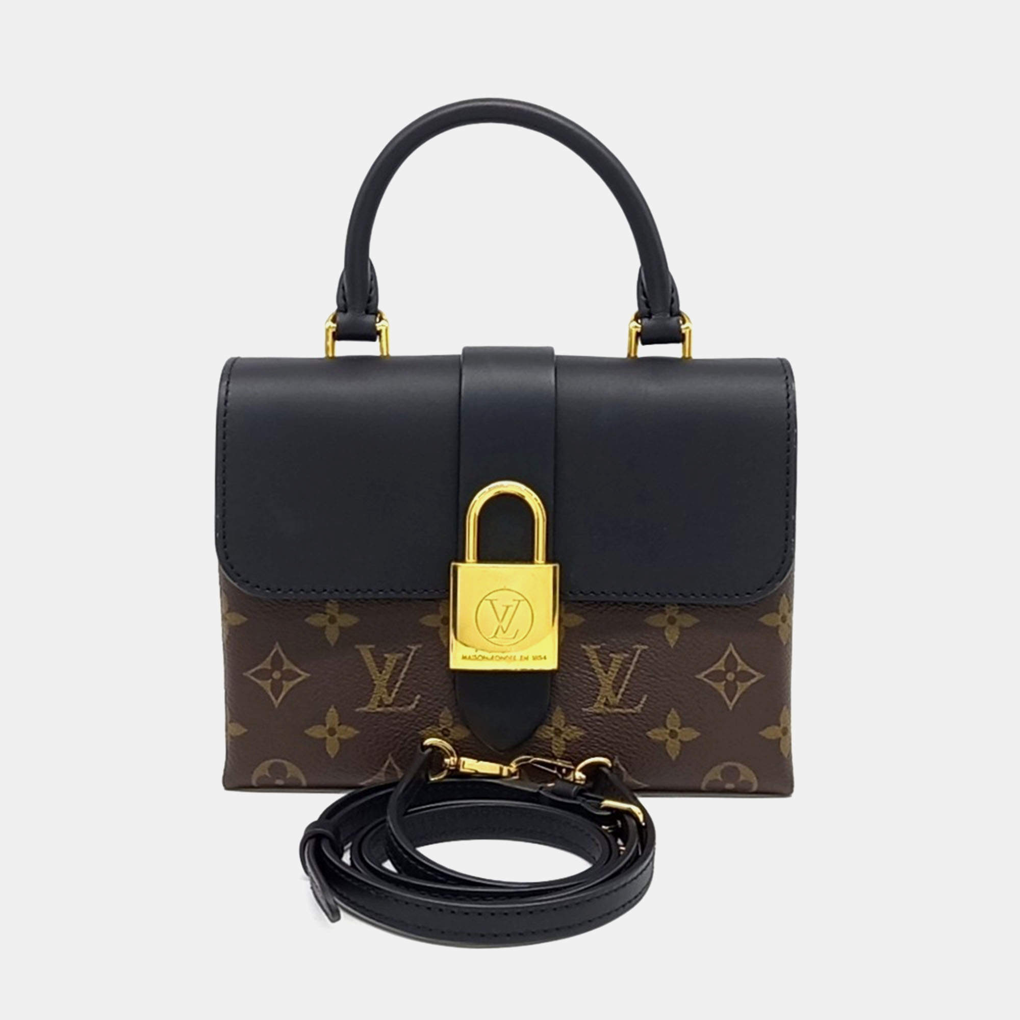 Louis Vuitton Black Brown Coated Canvas and Leather Rocky BB bag