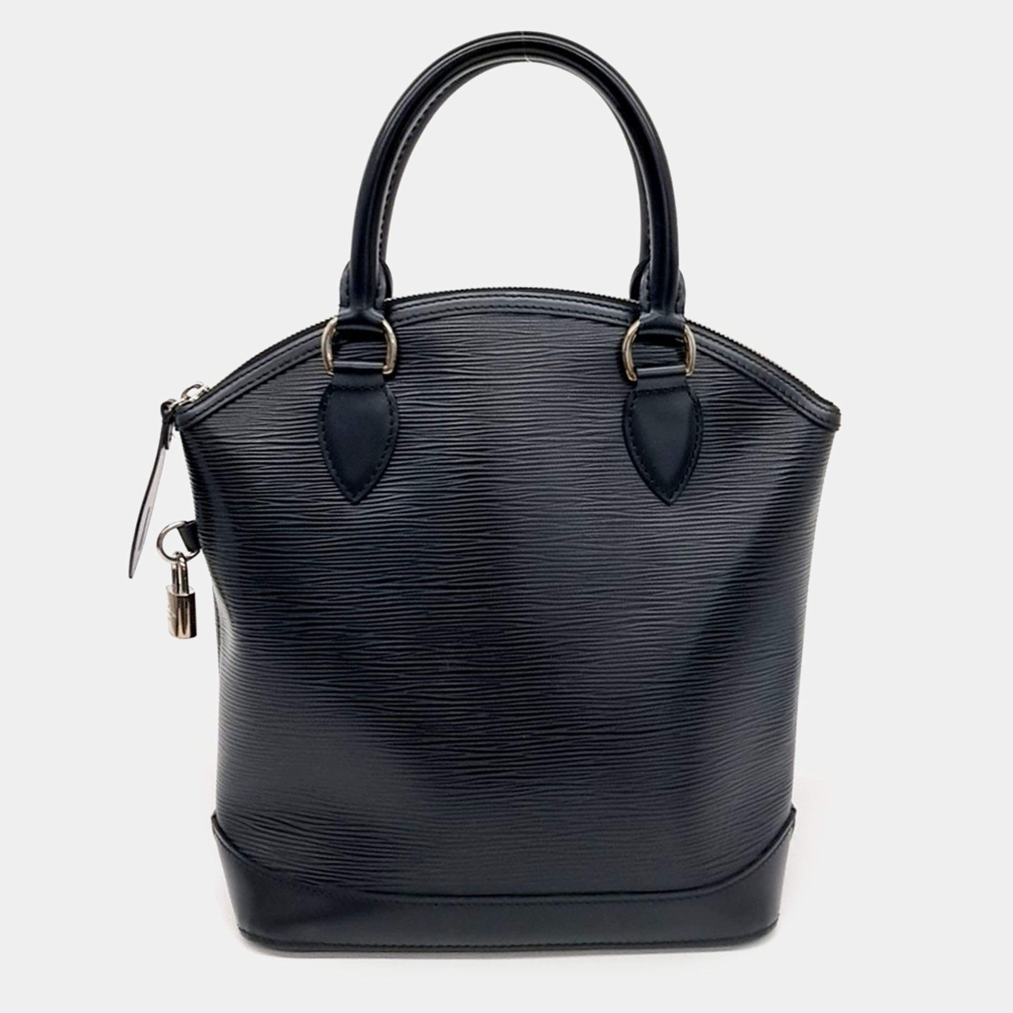 Pre Owned Louis Vuitton Black Leather Epi Lockit bag
