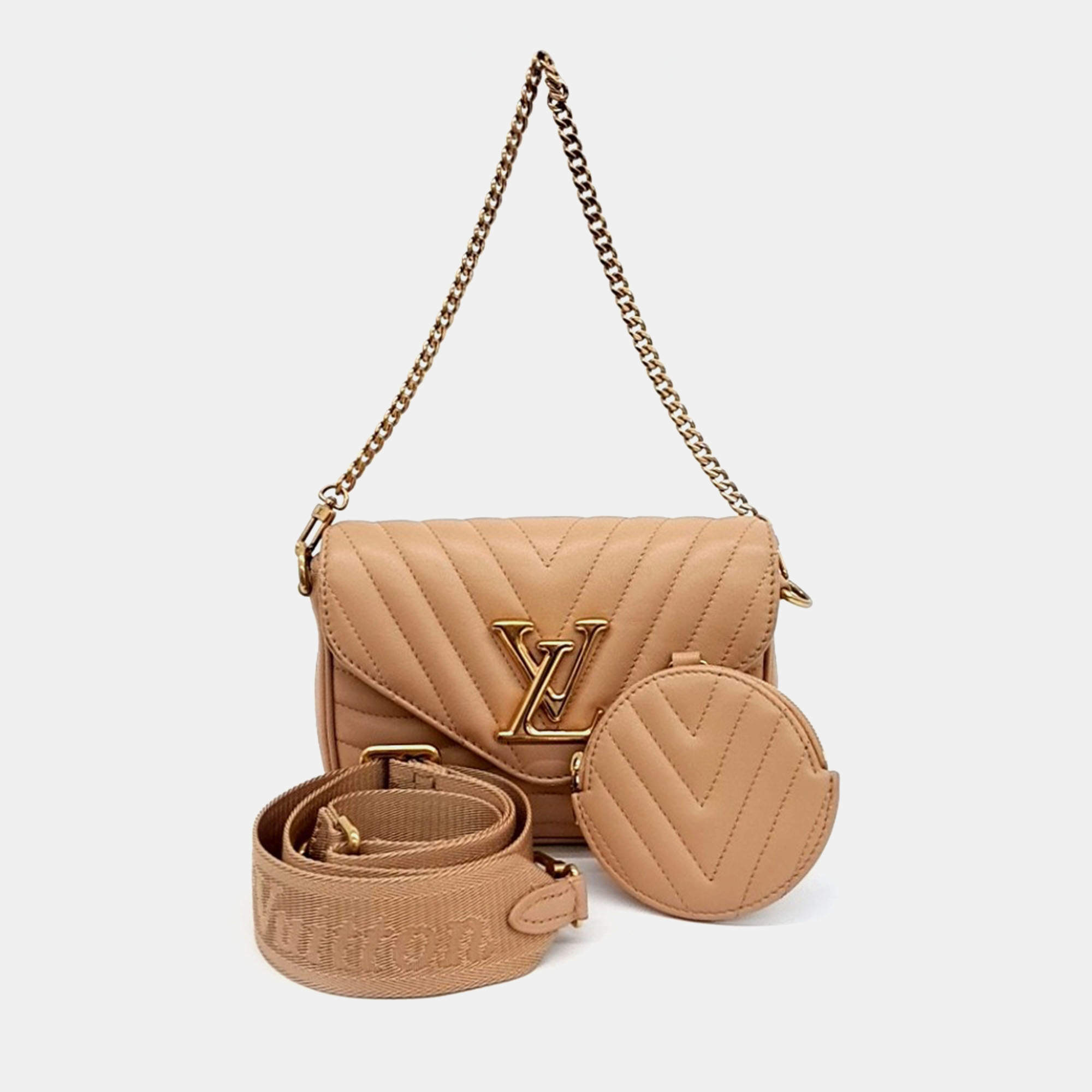 Louis Vuitton Beige Leather New Wave Multi Pochette bag