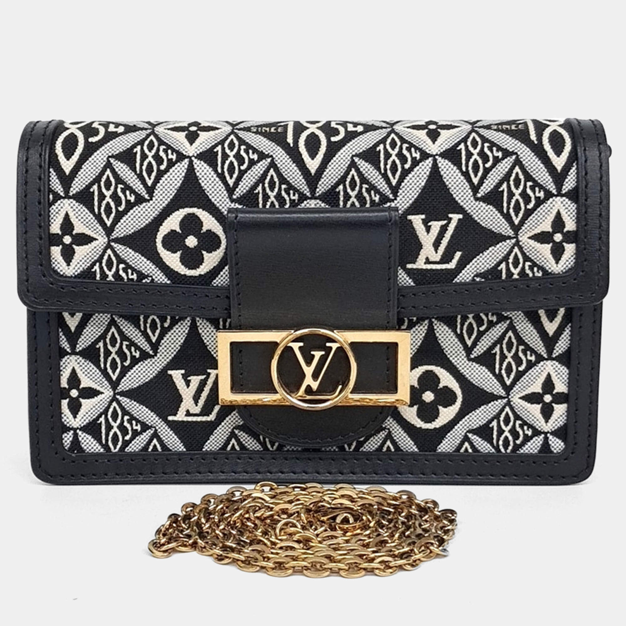 Louis Vuitton Black Fabric 1854 Dauphin Chain Wallet