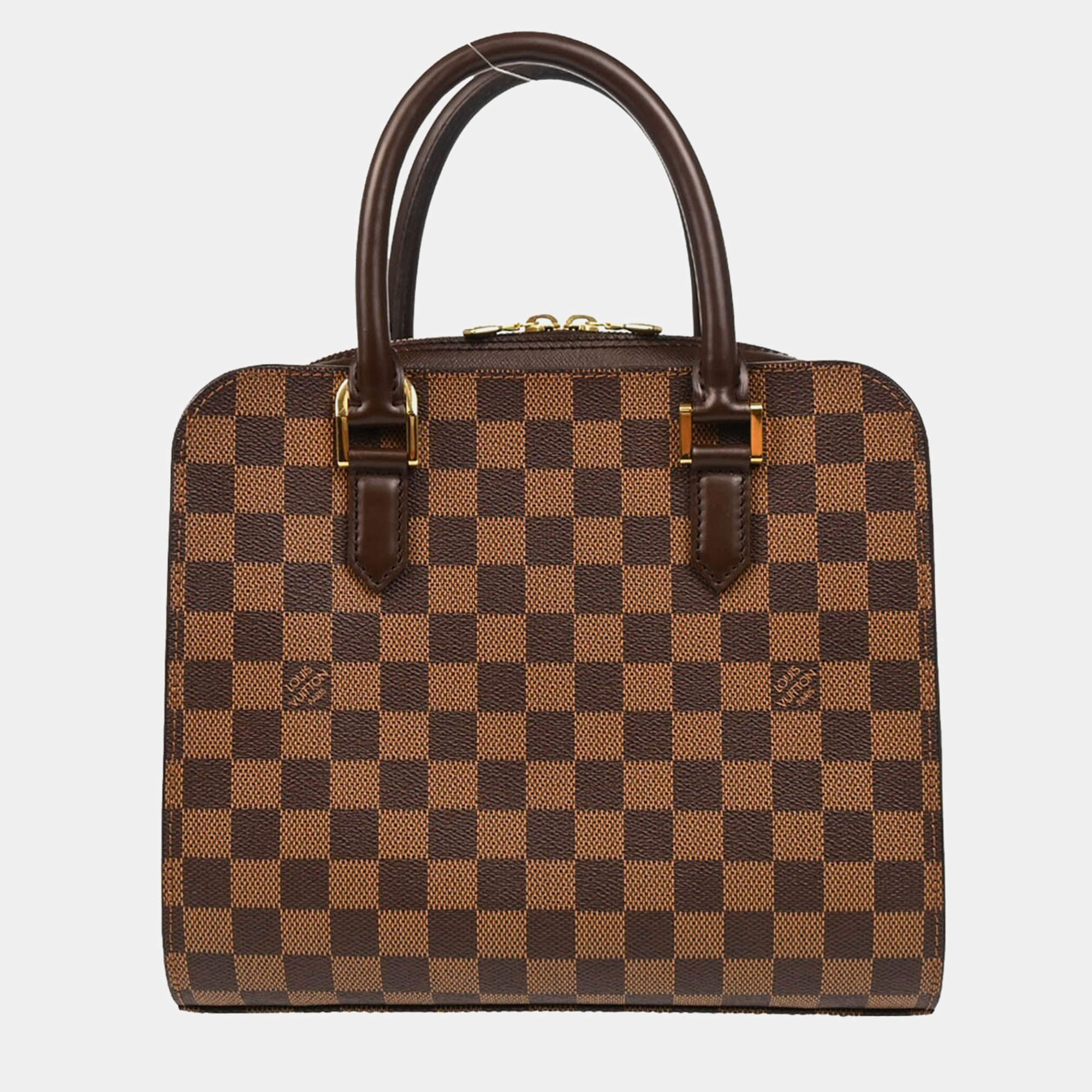 Pre Owned Louis Vuitton Brown Damier Ebene Canvas Triana Handbag