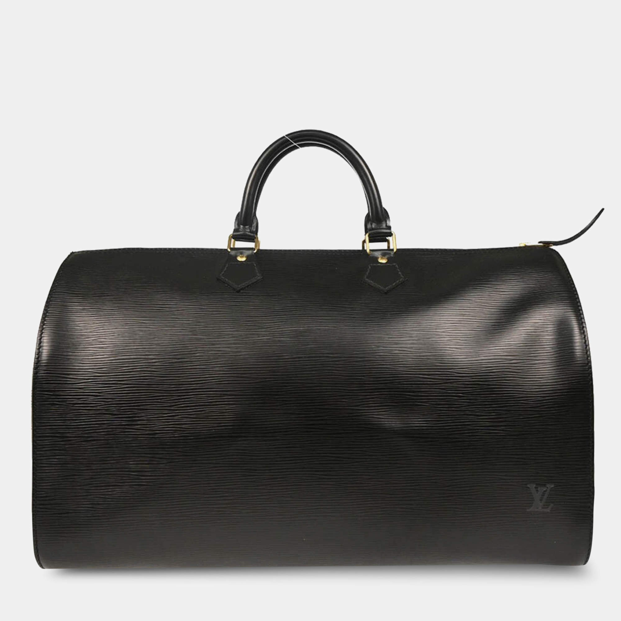 Louis Vuitton Noir Epi Leather Speedy 40 Duffle Handbag