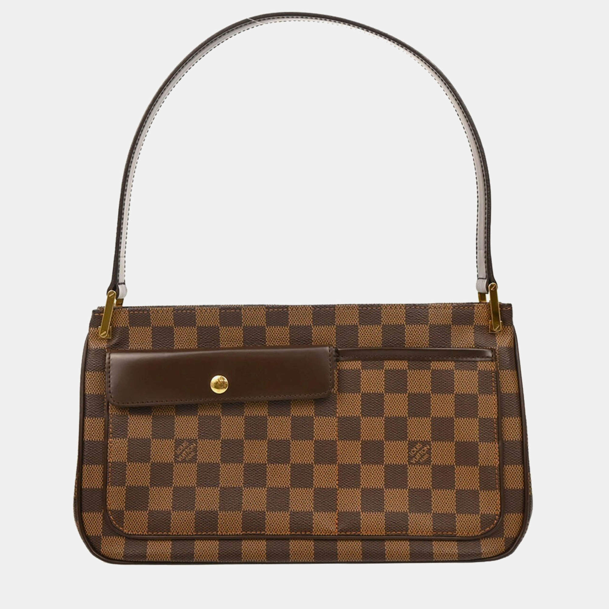 Pre Owned Louis Vuitton Brown Damier Ebene Canvas Aubagne Handbag