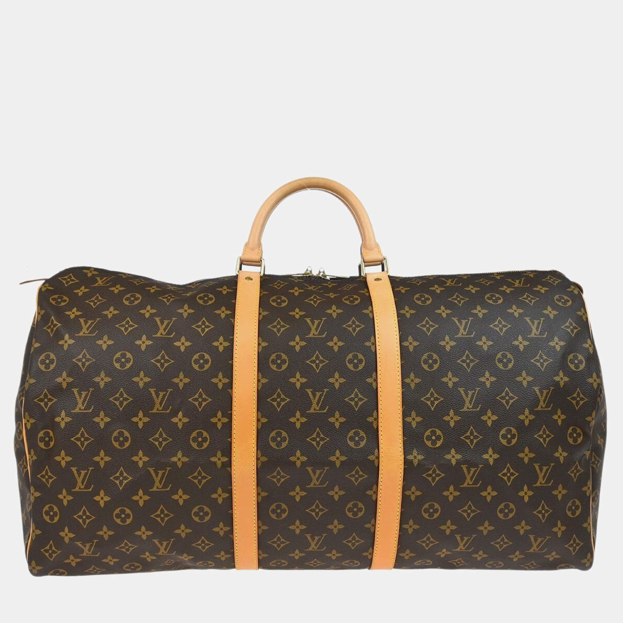 Louis Vuitton Brown Monogram Canvas Keepall 60 Duffle Bag