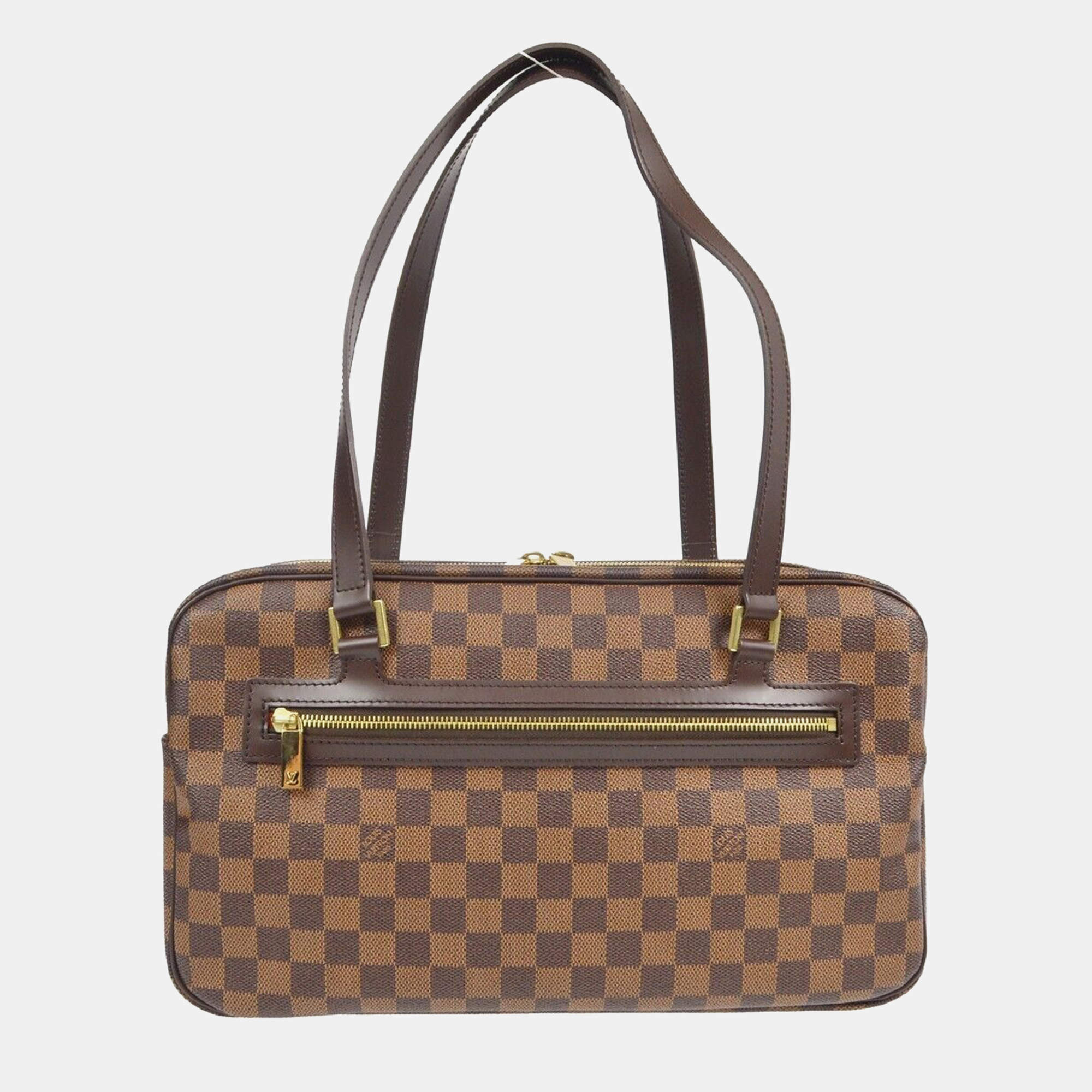 Pre Owned Louis Vuitton Brown Damier Ebene Cite GM Handbag 
