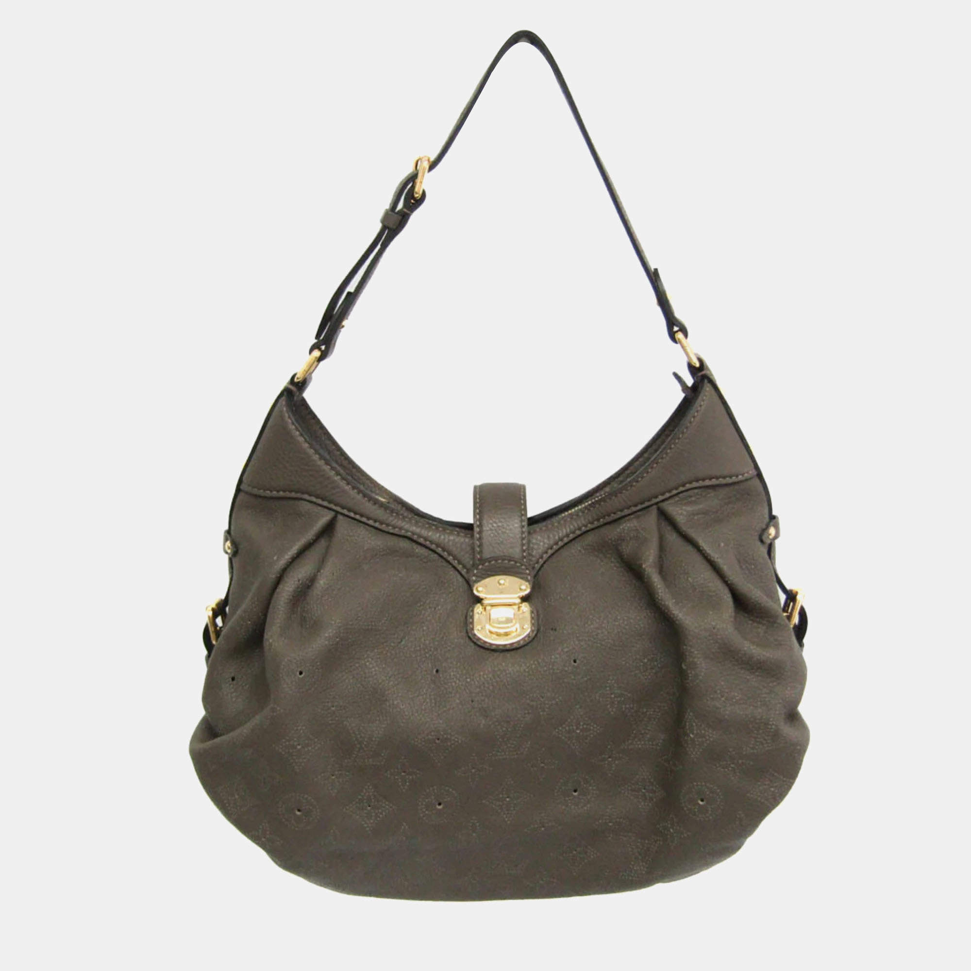 Pre Owned  Louis Vuitton Brown Mahina Leather Shoulder Bag 
