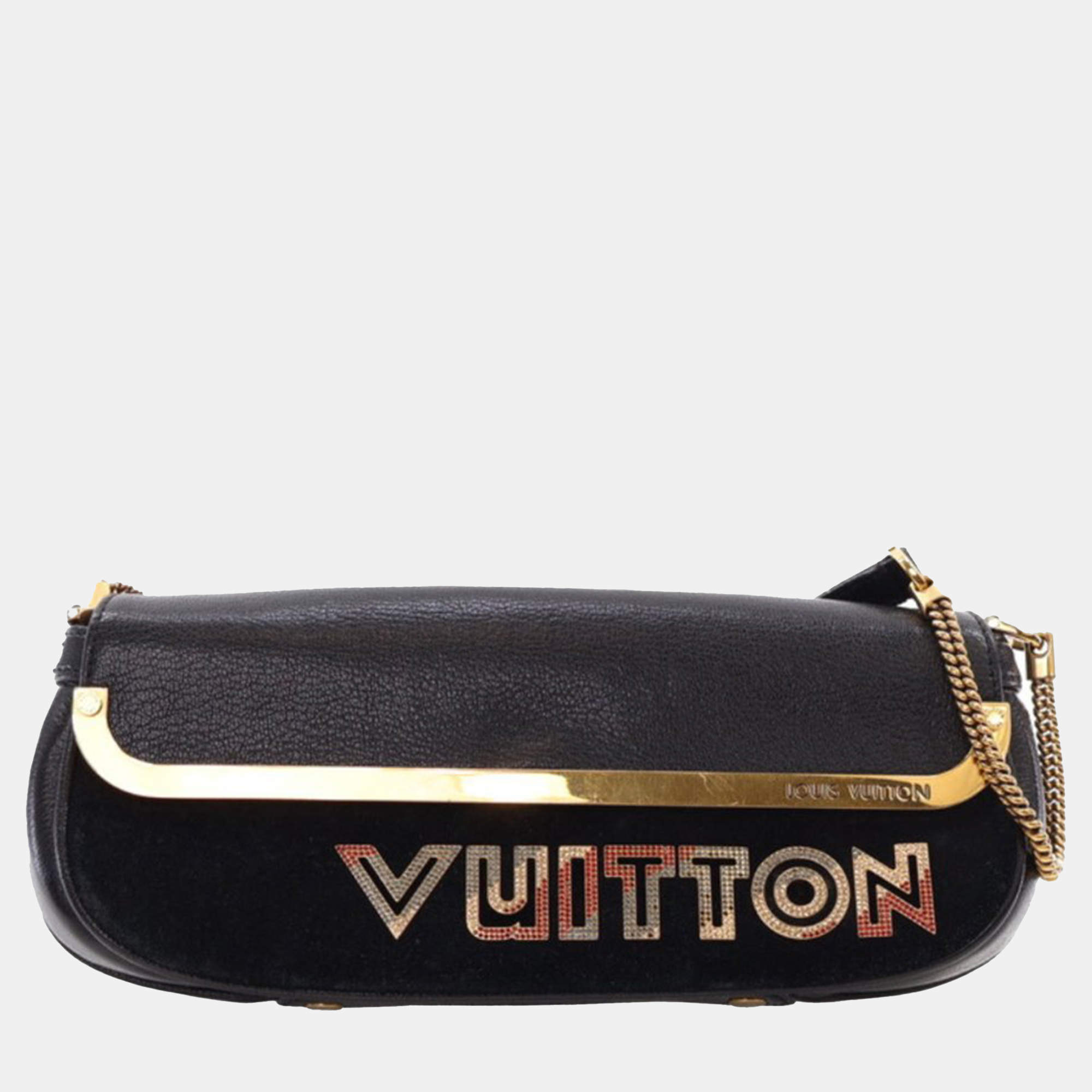 Louis Vuitton Black Suede and Goatskin Avant Garde Pochette