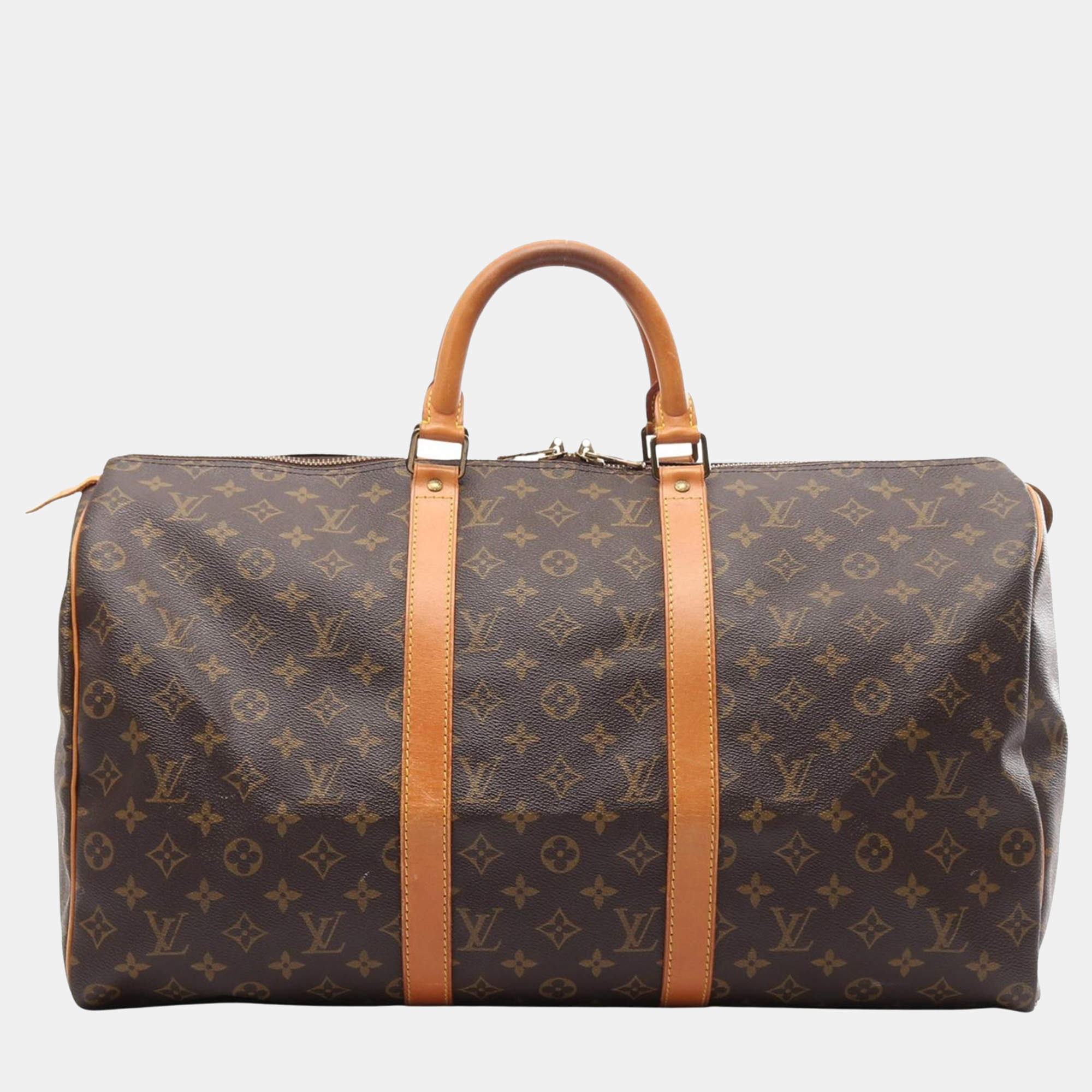 Louis Vuitton Brown Monogram Canvas Keepall 50 Shoulder Bag