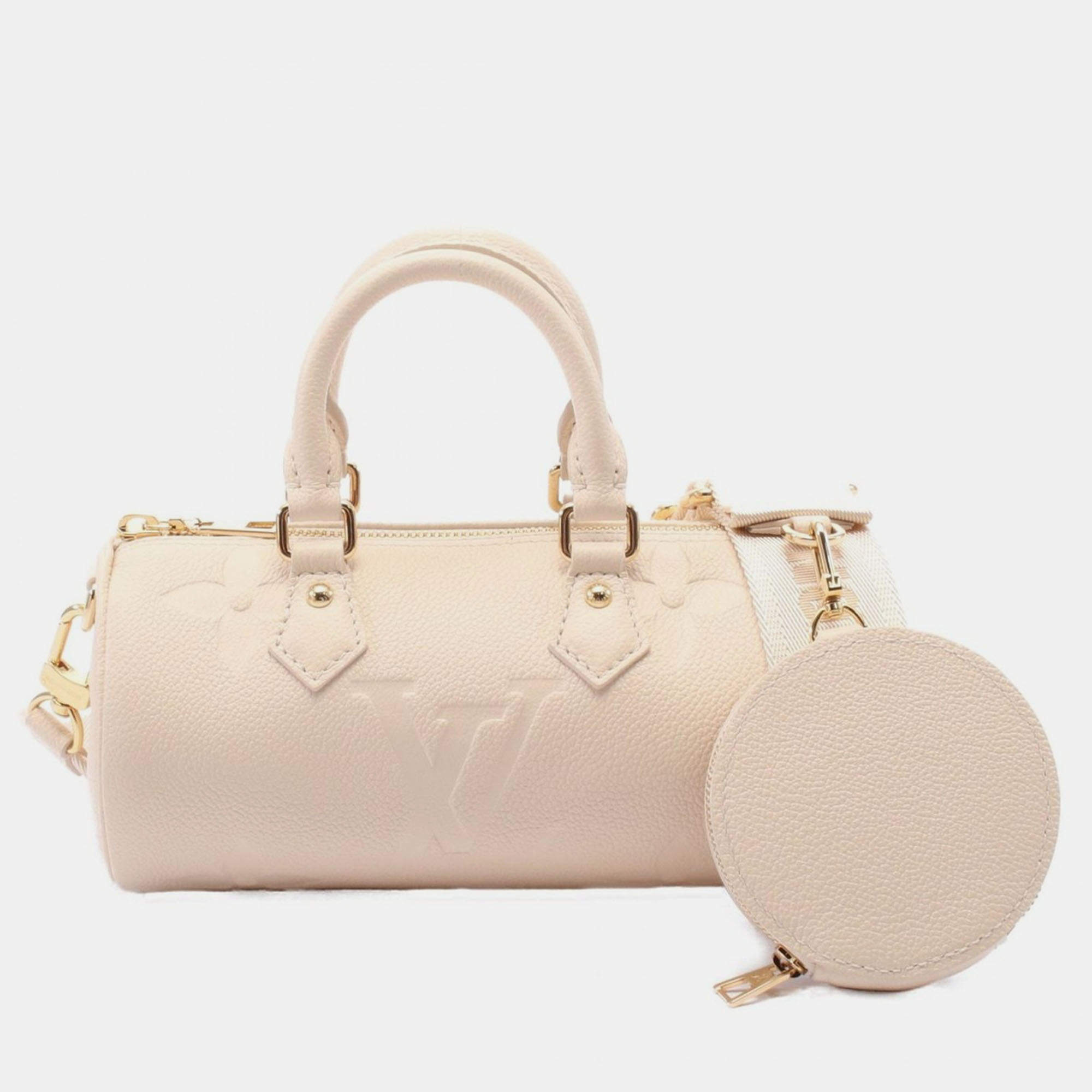 Pre Owned Louis Vuitton Creme Monogram Empreinte Papillon BB Shoulder Bag