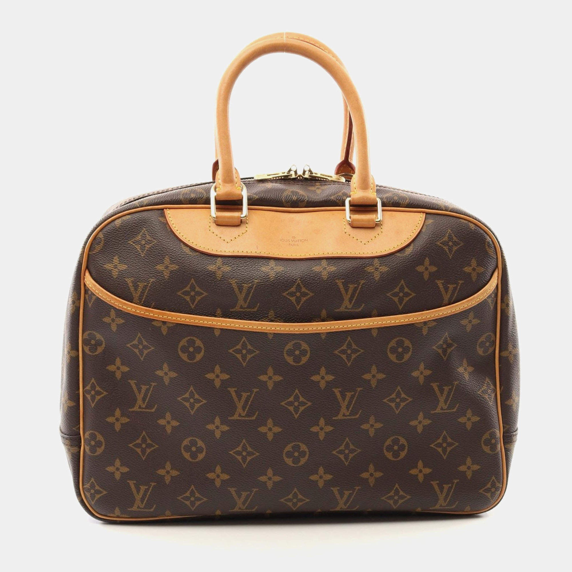 Louis Vuitton Brown Monogram Deauville Bowling Handbag 