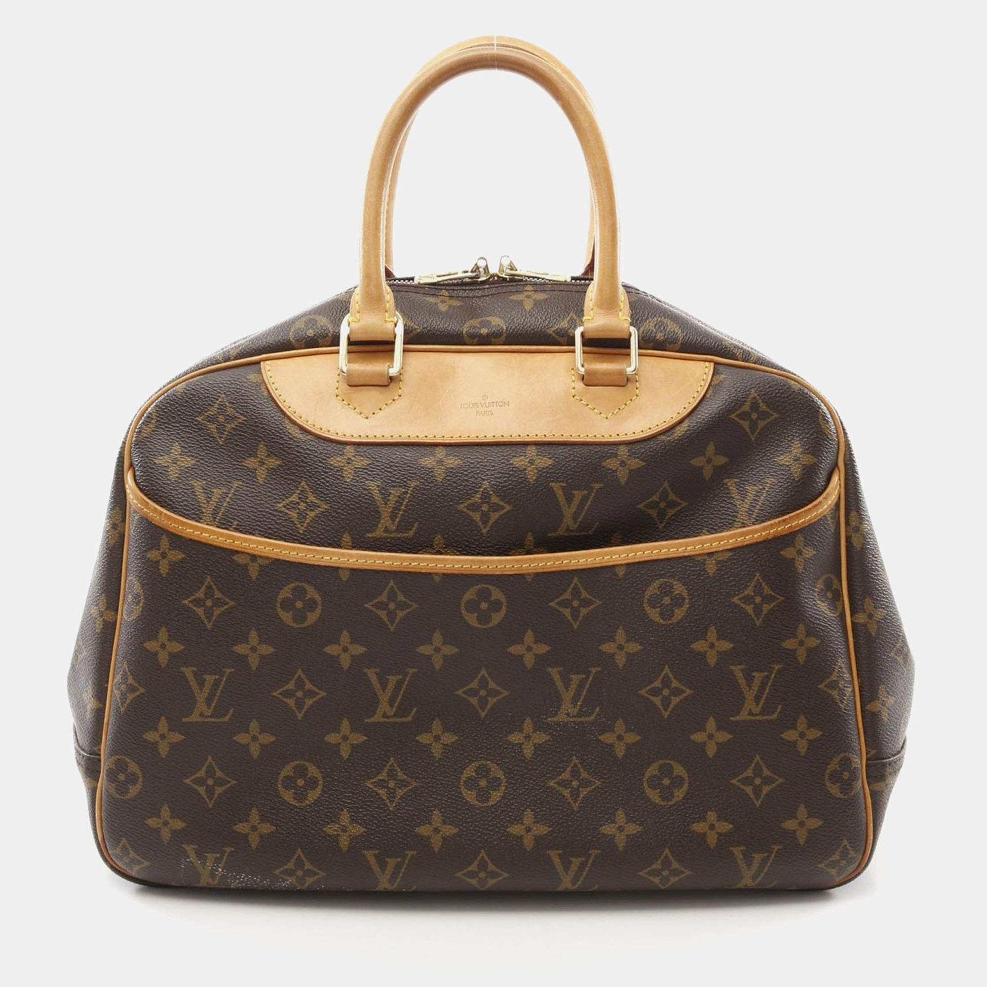Pre Owned Louis Vuitton Brown Monogram Deauville Bowling Handbag 