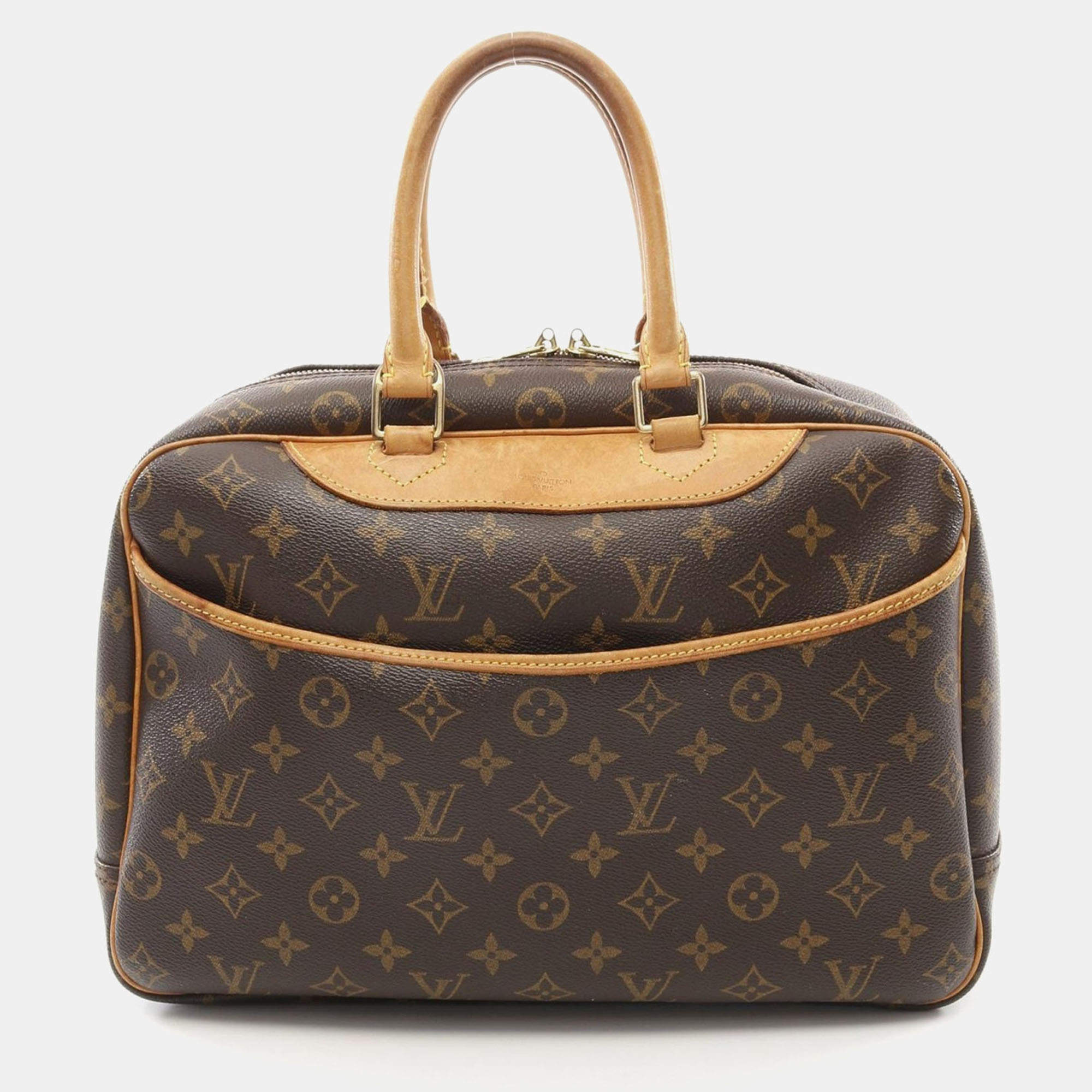 Pre Owned Louis Vuitton Brown Monogram Deauville Bowling Handbag 