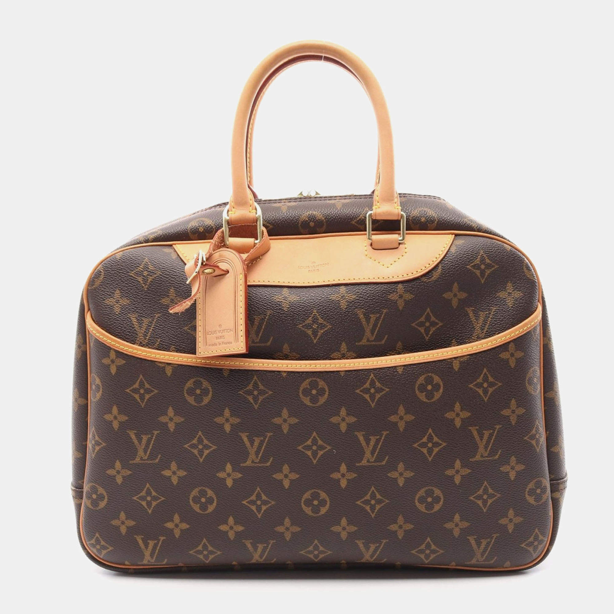 Pre Owned Louis Vuitton Brown Monogram Deauville Bowling Handbag 