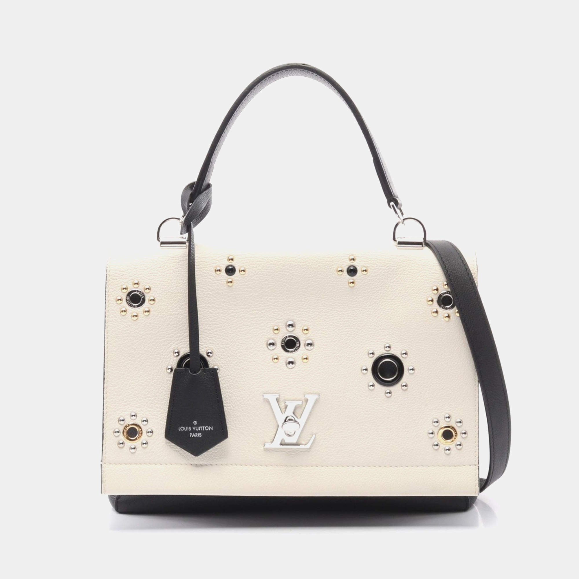 Louis Vuitton White  Leather Lockme II Handbag