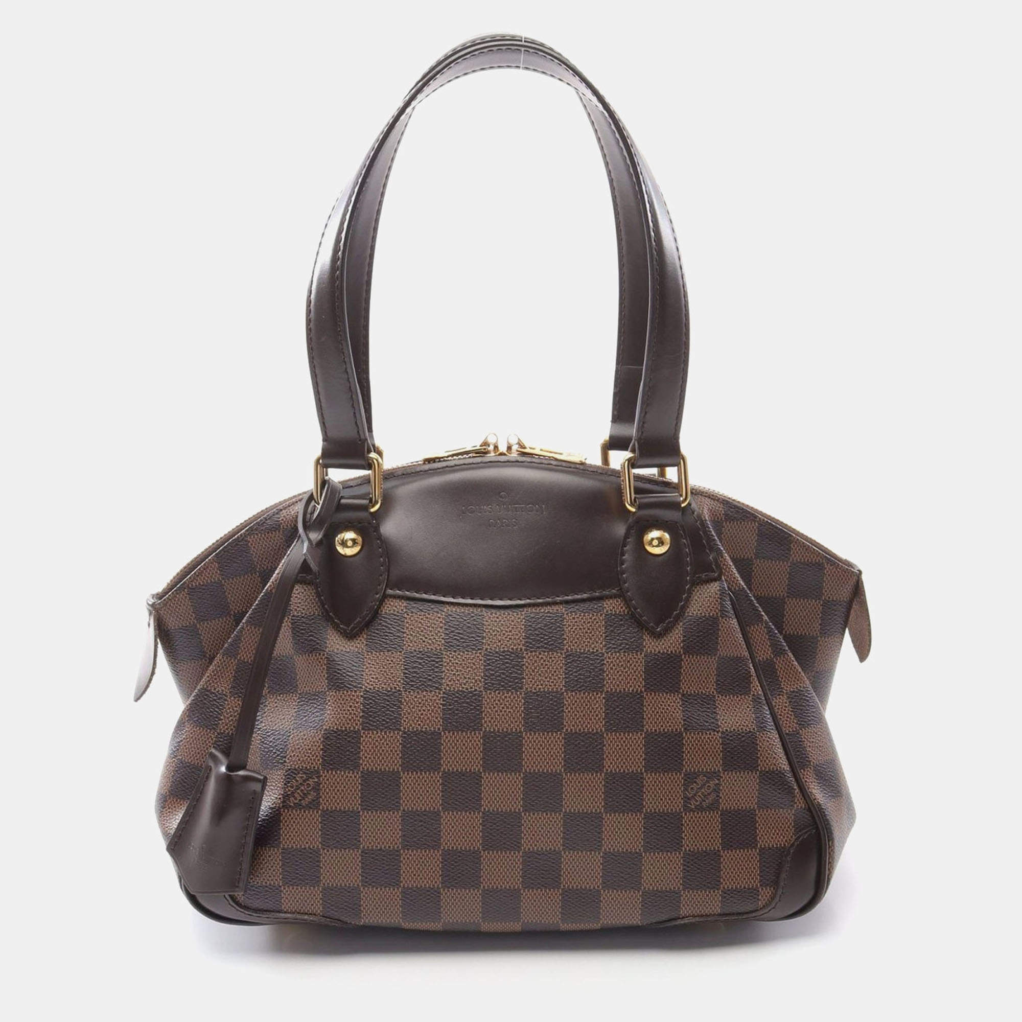 Pre Owned Louis Vuitton Brown Damier Ebene Canvas PM Verona Shoulder Bag