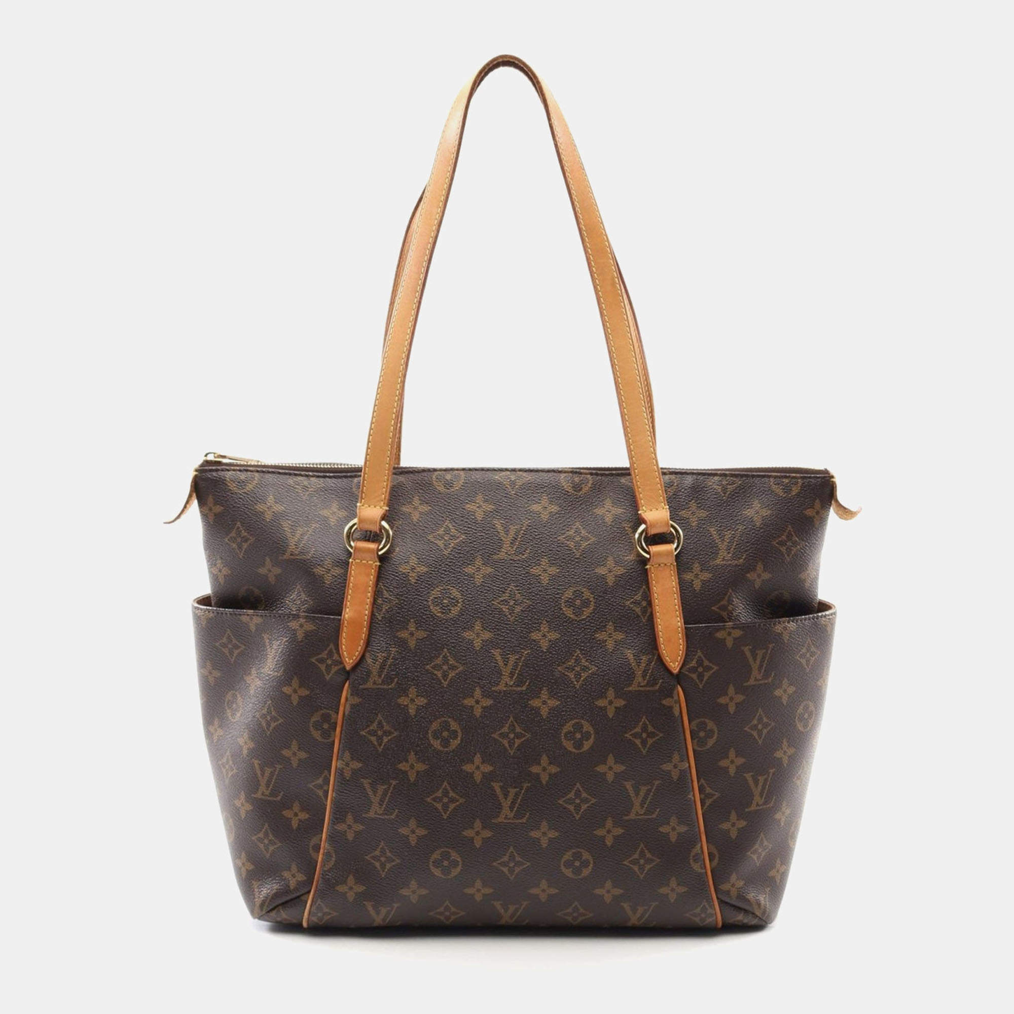 Pre Owned Louis Vuitton Totally Mm Tote Shoulder Bag Monogram Leather Brown
