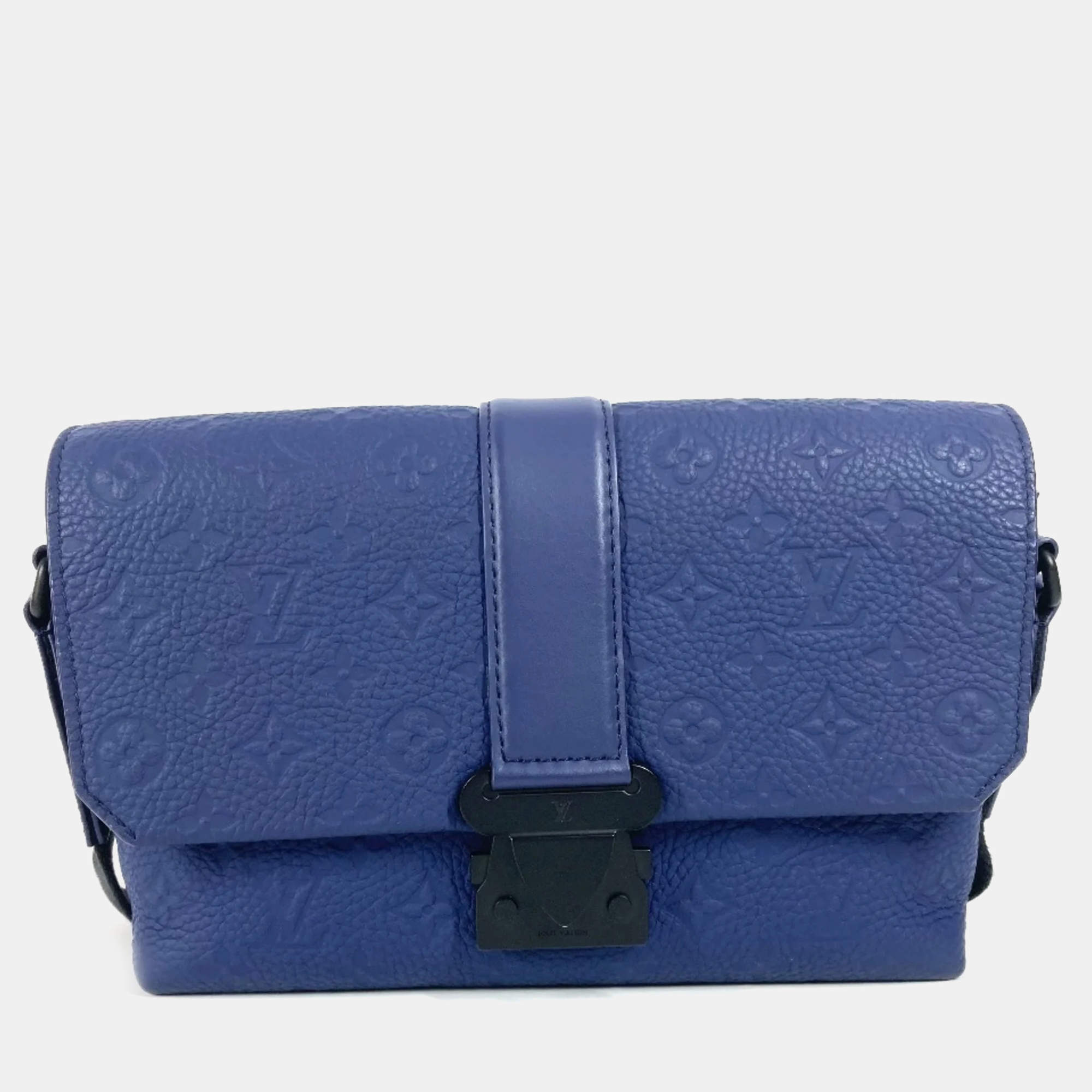 Louis Vuitton Blue Taurillon Leather Monogram S-Cape Messenger Bag