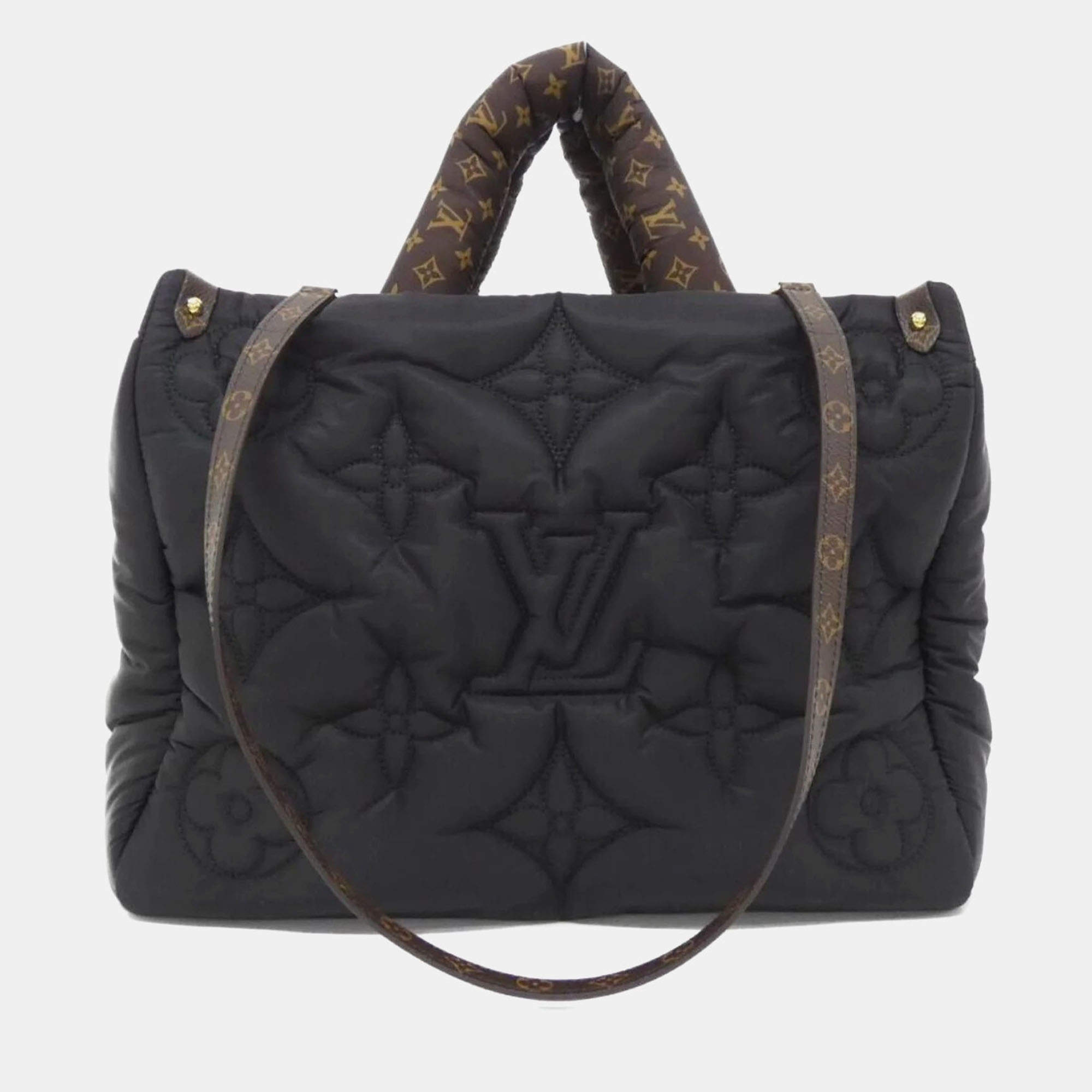 Pre Owned Louis Vuitton Black Nylon Monogram Pillow OnTheGo MM Handbag