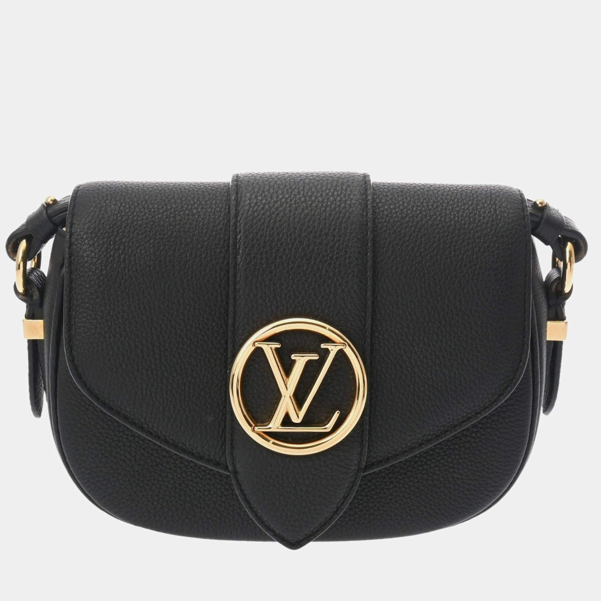 Louis Vuitton Black Leather Pont Neuf Soft PM Shoulder Bag