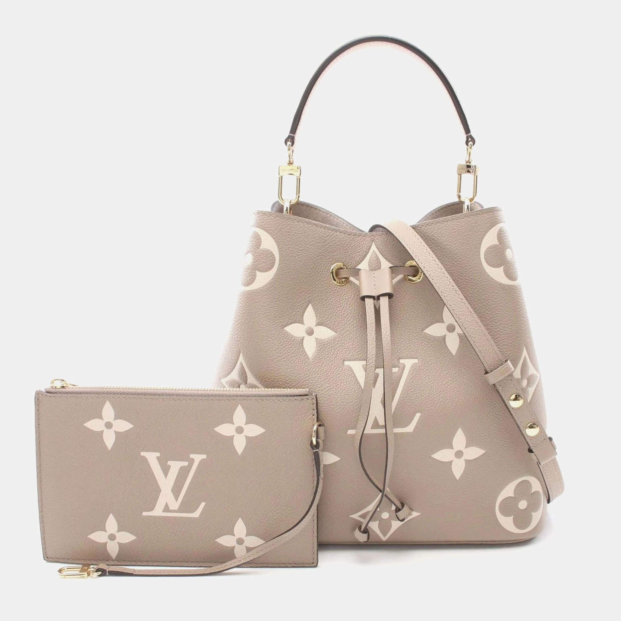 Louis Vuitton Beige Leather Monogram Empreinte Neonoe MM Shoulder Bag