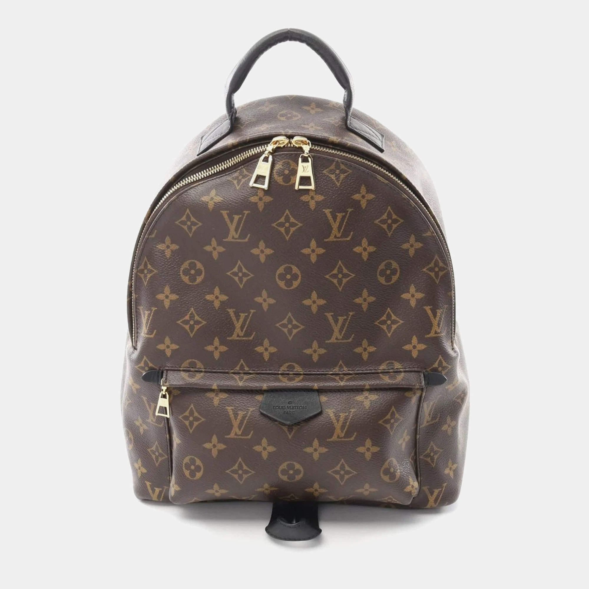 Louis Vuitton Brown Coated Canvas Leather Monogram Palm Springs Backpack 