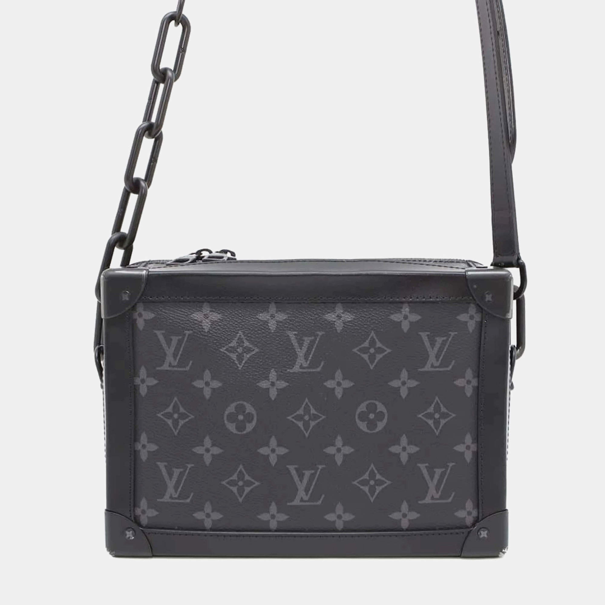 Pre Owned Louis Vuitton Black Monogram Eclipse Soft Trunk Shoulder Bag 