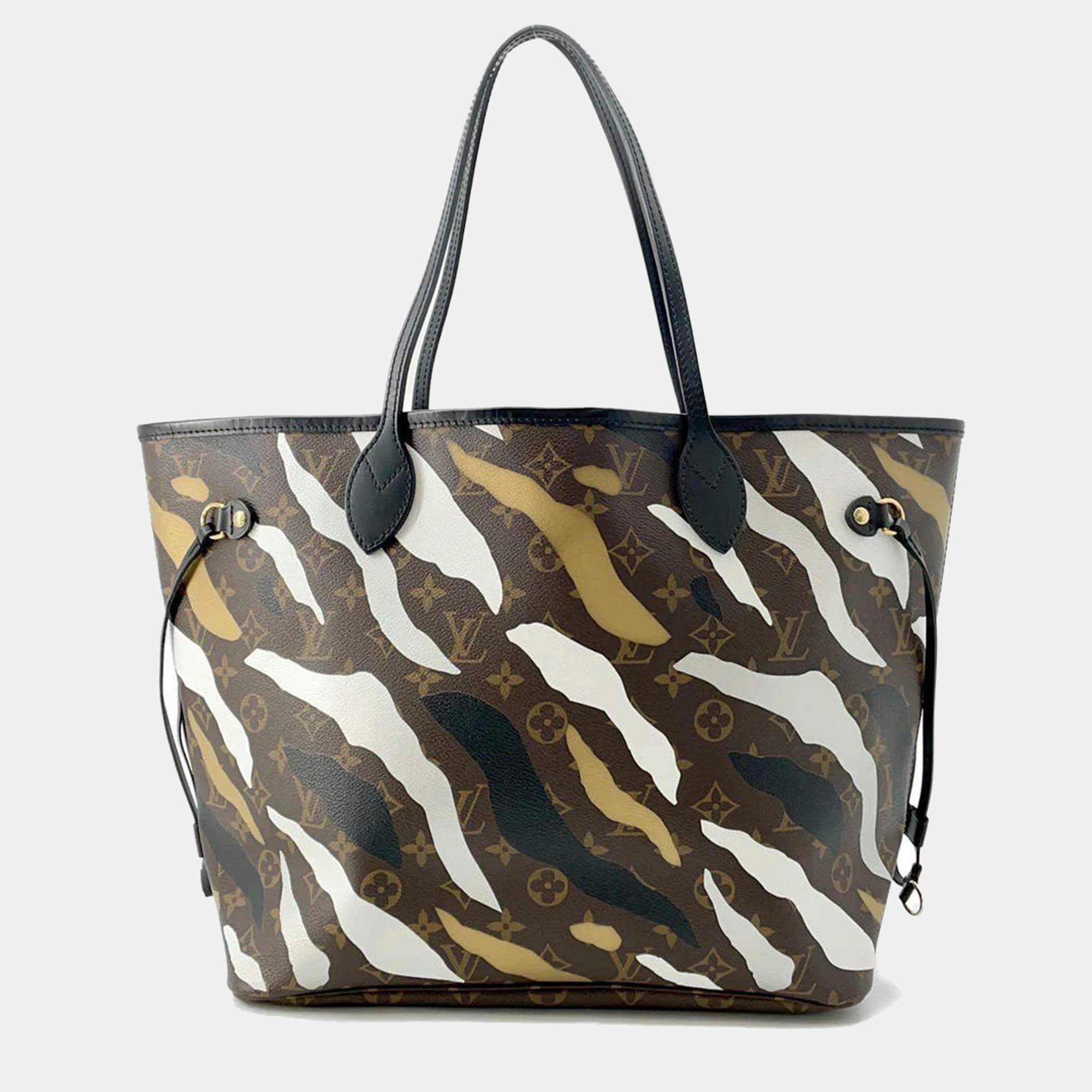 Louis Vuitton Noir/Gold/Silver Monogram Neverfull MM Tote Bag
