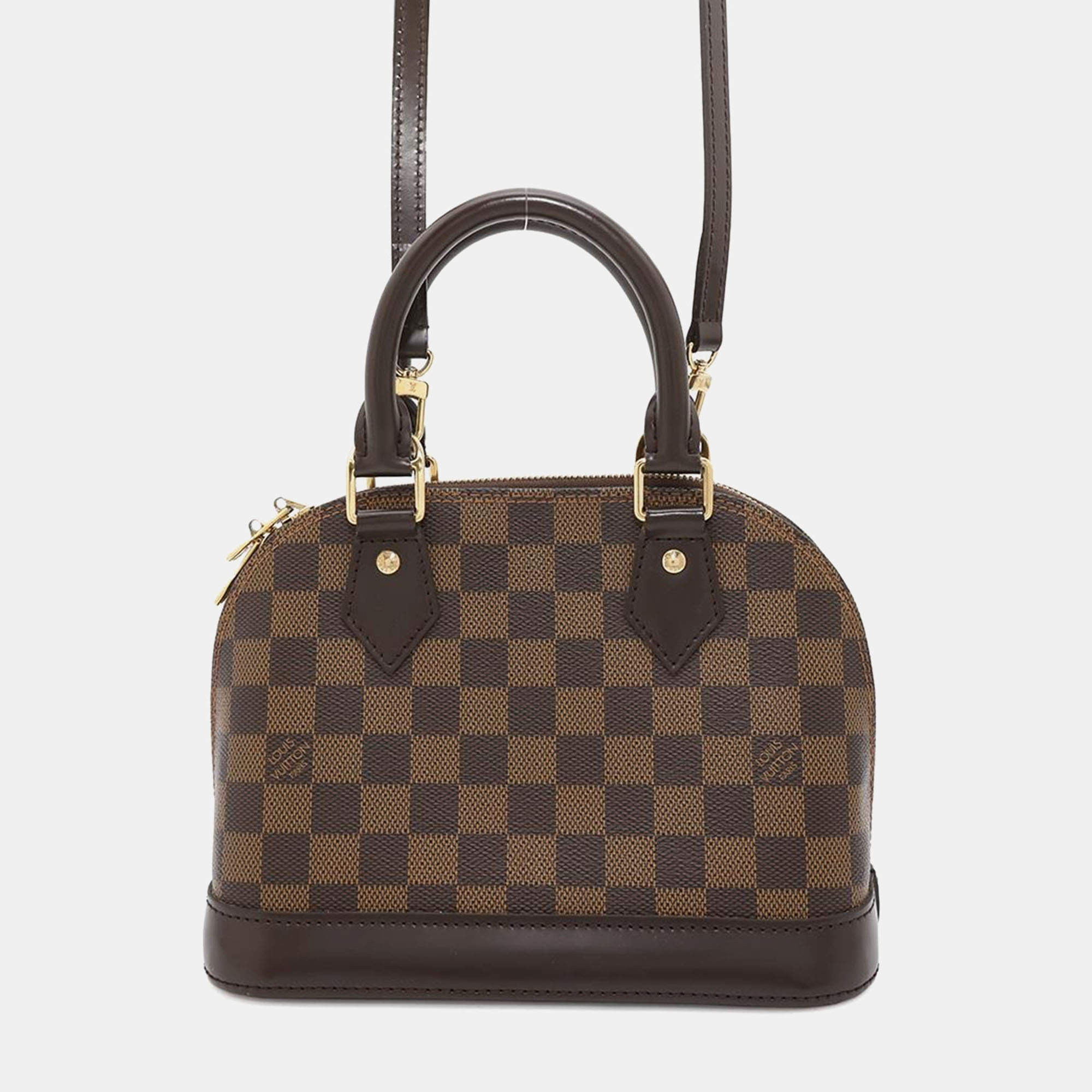 Pre Owned Louis Vuitton Alma Red Damier Ebene Canvas Size Bb