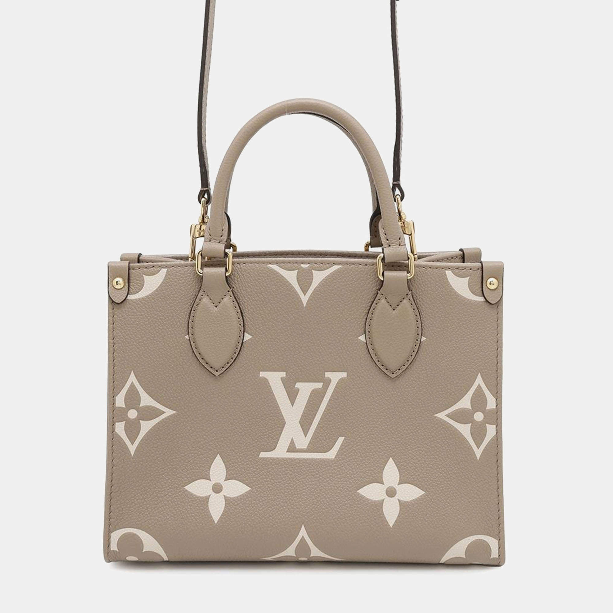Louis Vuitton Tourterelle Monogram Empreinte Leather PM OnTheGo Tote Bag