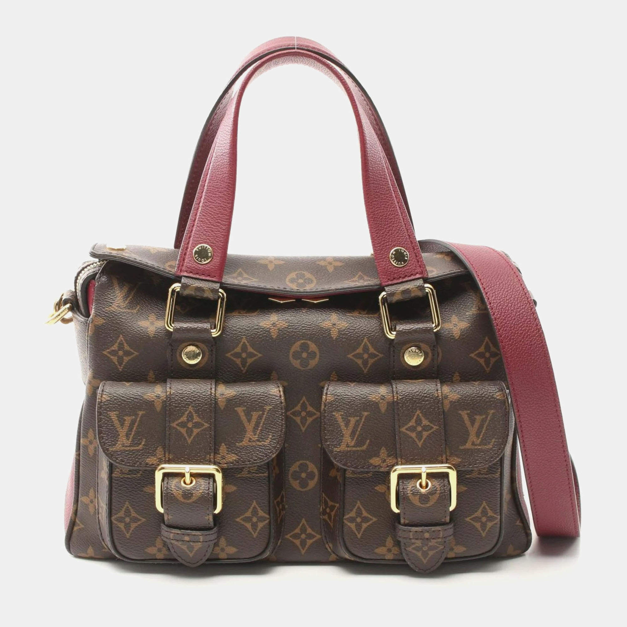 Pre Owned Louis Vuitton Brown Bordeaux Monogram Canvas Manhattan Handbag
