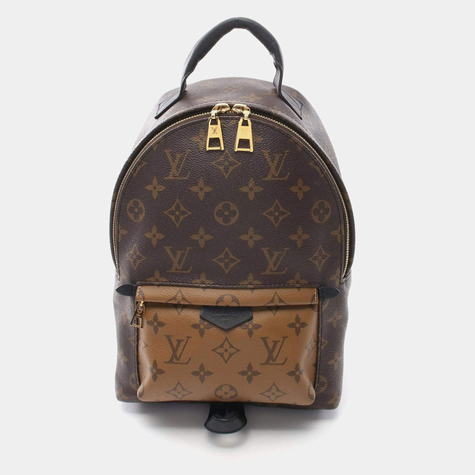 Louis Vuitton Brown Beige Monogram Reverse Palm Springs PM Backpack