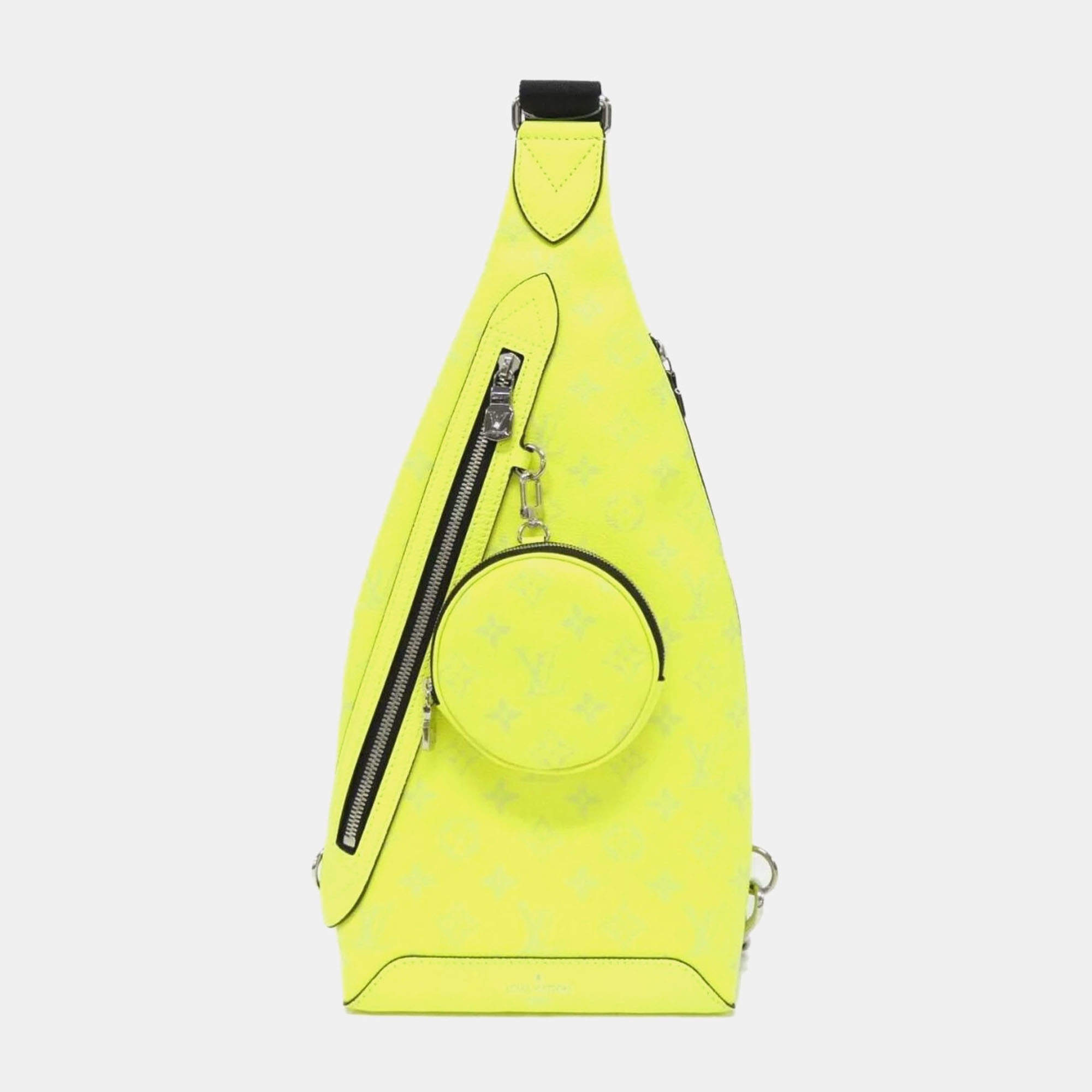 Louis Vuitton Yellow Coated Canvas Taigarama Duo Sling Bag