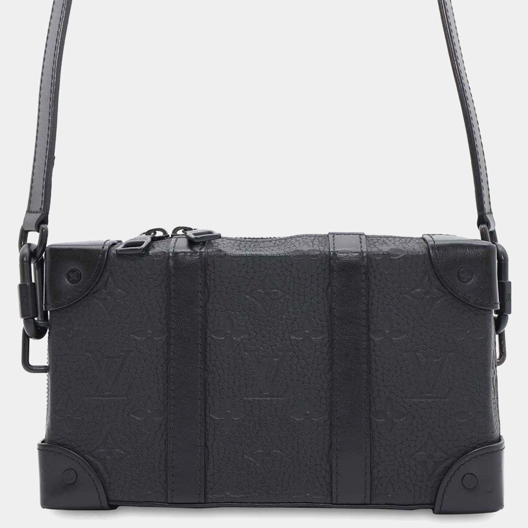 Louis Vuitton Black Monogram Taurillon Soft Trunk Shoulder Bag