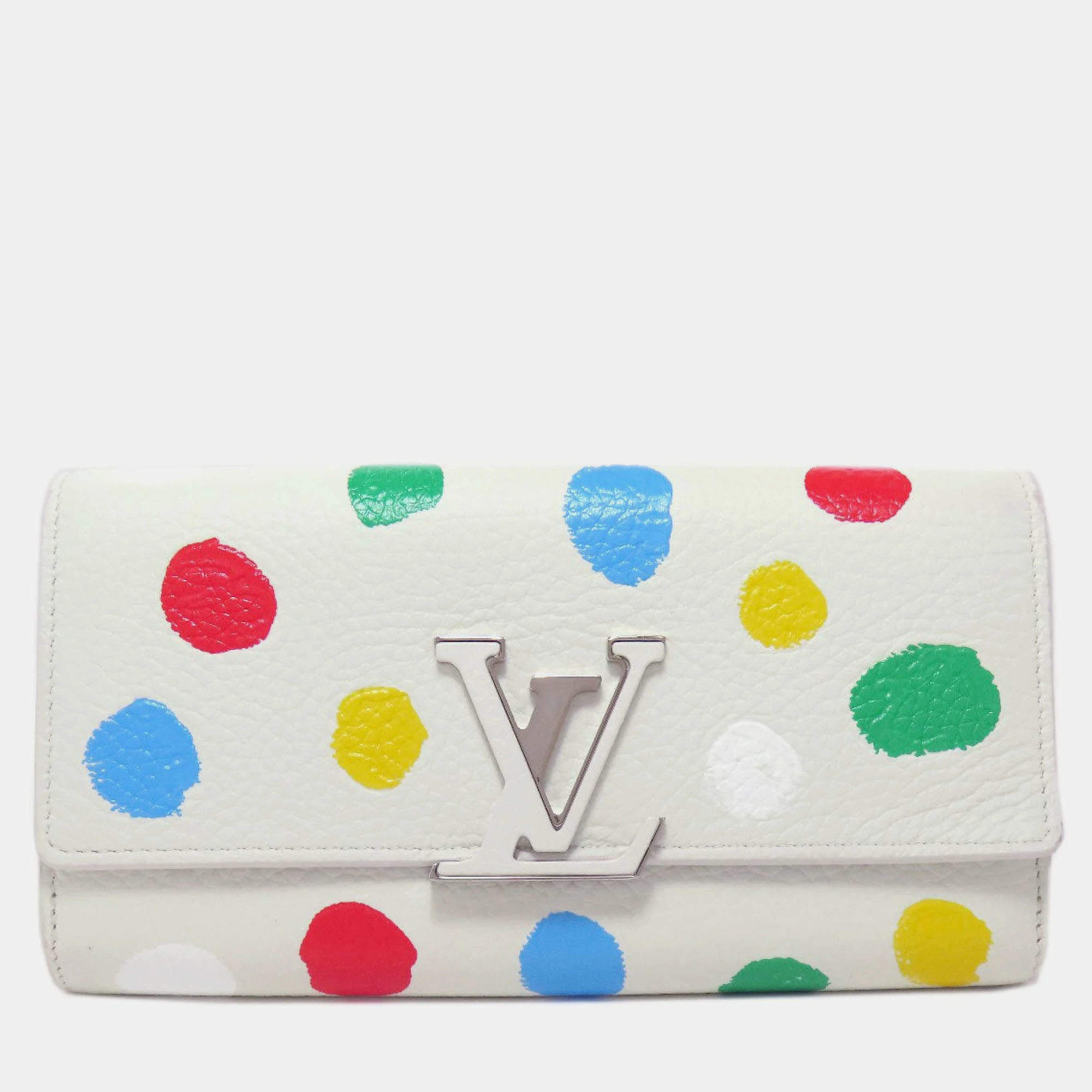 Louis Vuitton White Taurillon Leather Portefeuille Capucines Long Wallet