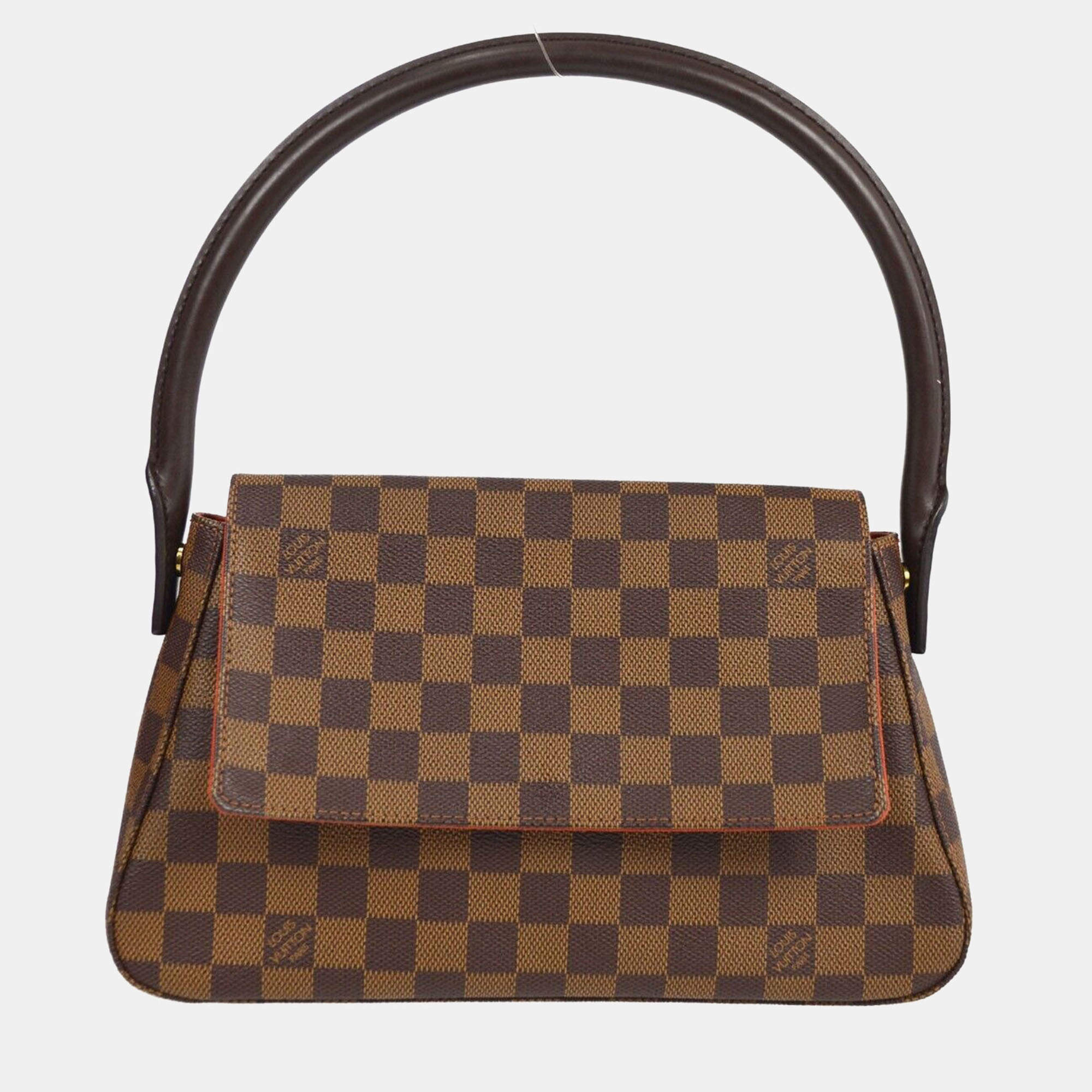 Pre Owned Louis Vuitton Damier Ebene Canvas Mini Looping Handbag